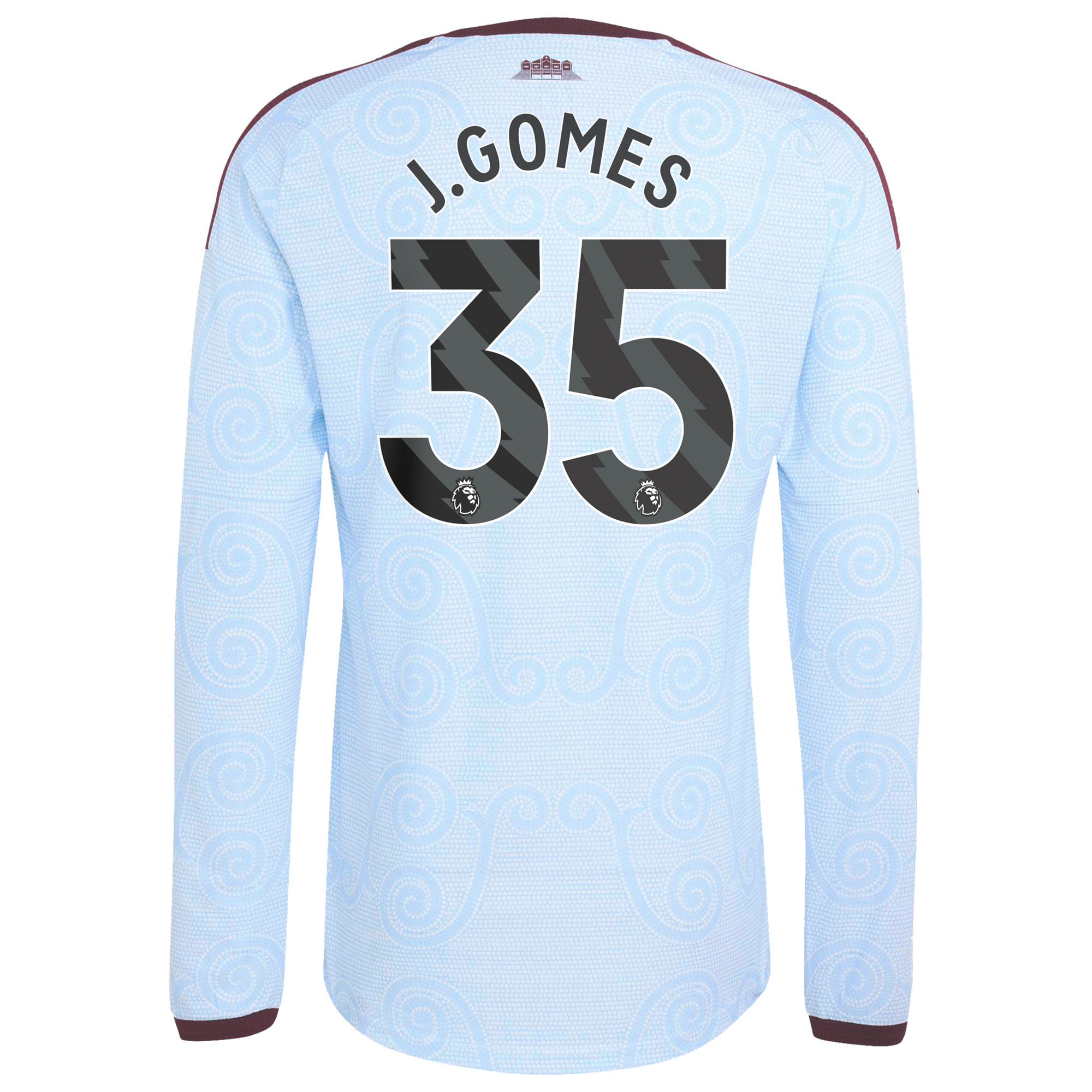 Aston Villa adidas Third Authentic Shirt 2026-27 - Long Sleeve with J.Gomes 35 printing, , rebel_hi-res