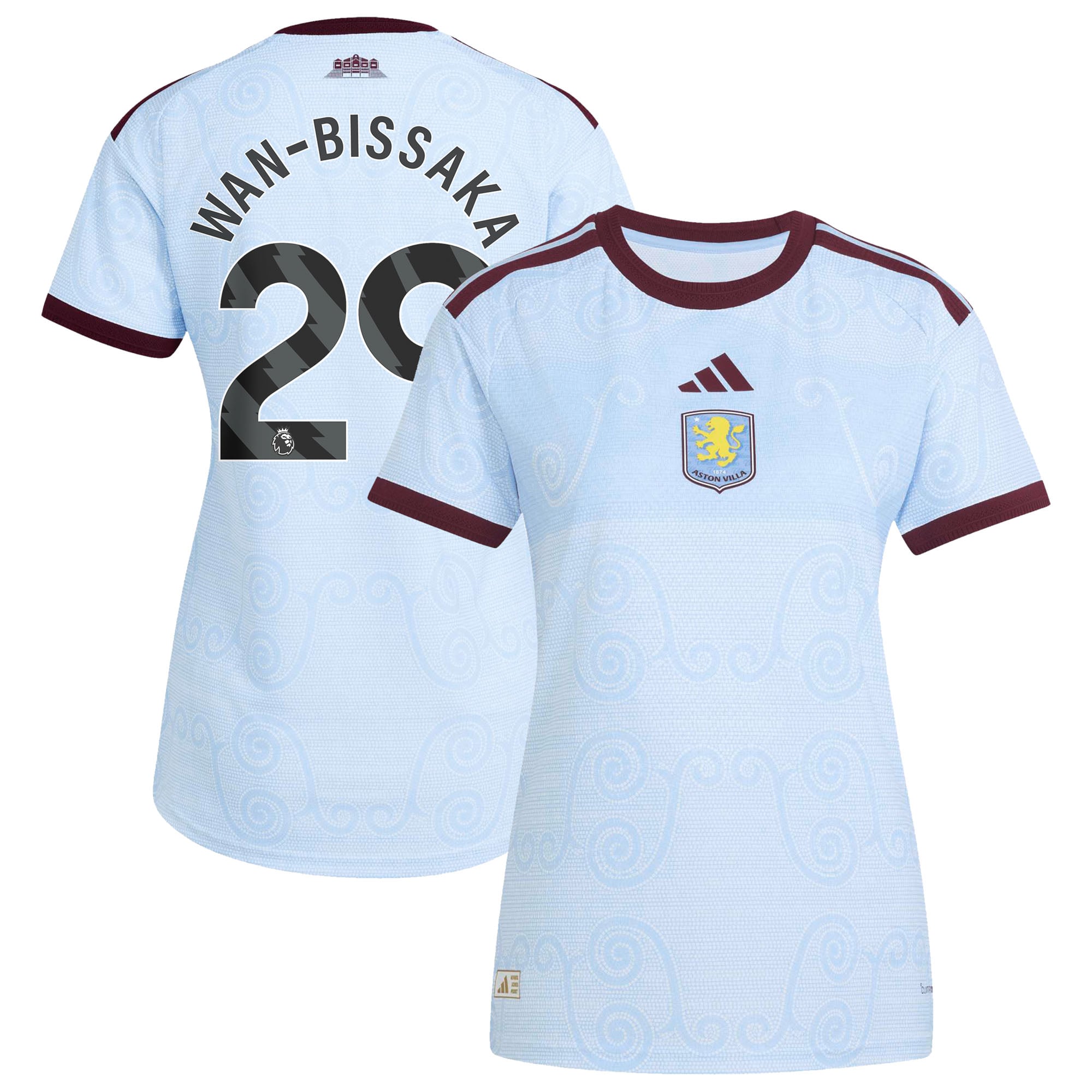 Aston Villa adidas Third Authentic Shirt 2026-27 - Womens with Wan-Bissaka 29 printing, , rebel_hi-res