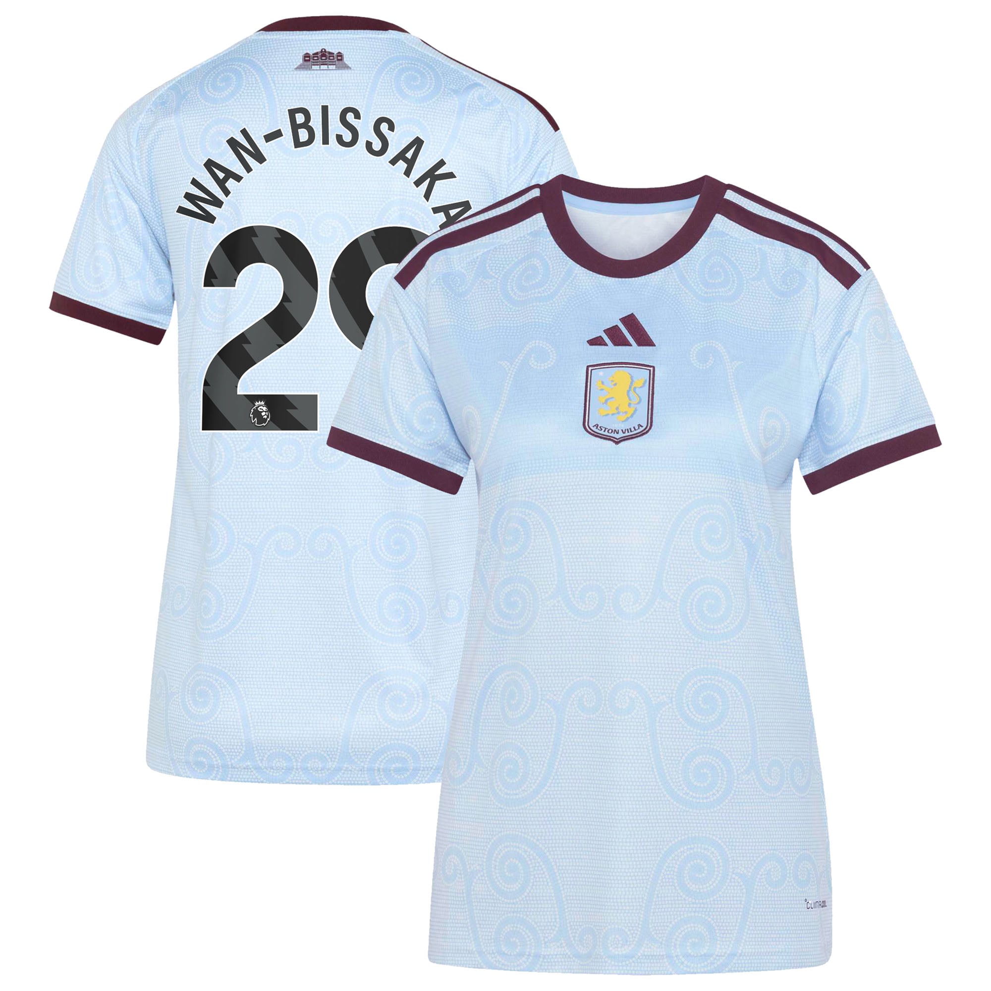 Aston Villa adidas Third Shirt 2026-27 - Womens with Wan-Bissaka 29 printing, , rebel_hi-res