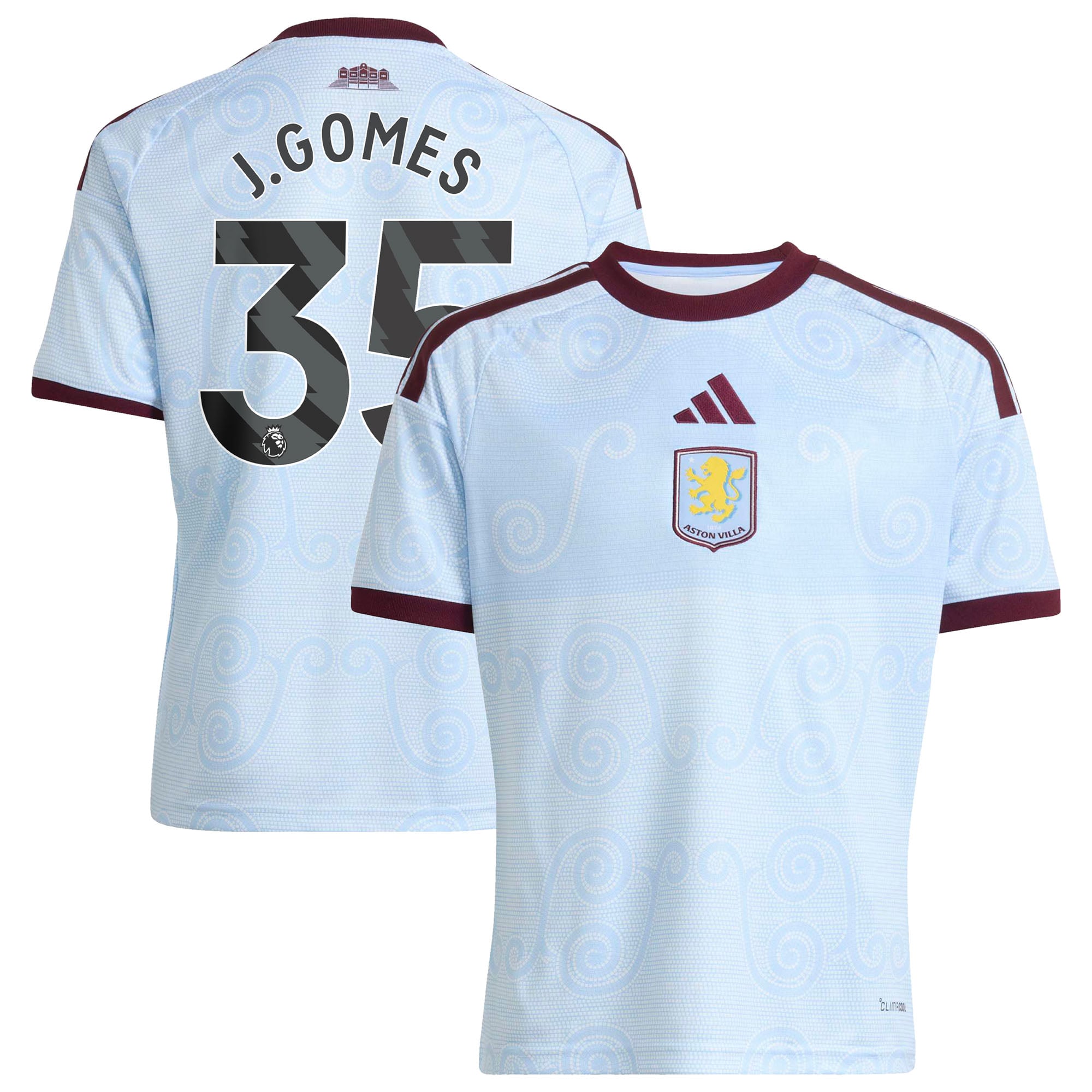 Aston Villa adidas Third Shirt 2026-27 - Kids with J.Gomes 35 printing, , rebel_hi-res