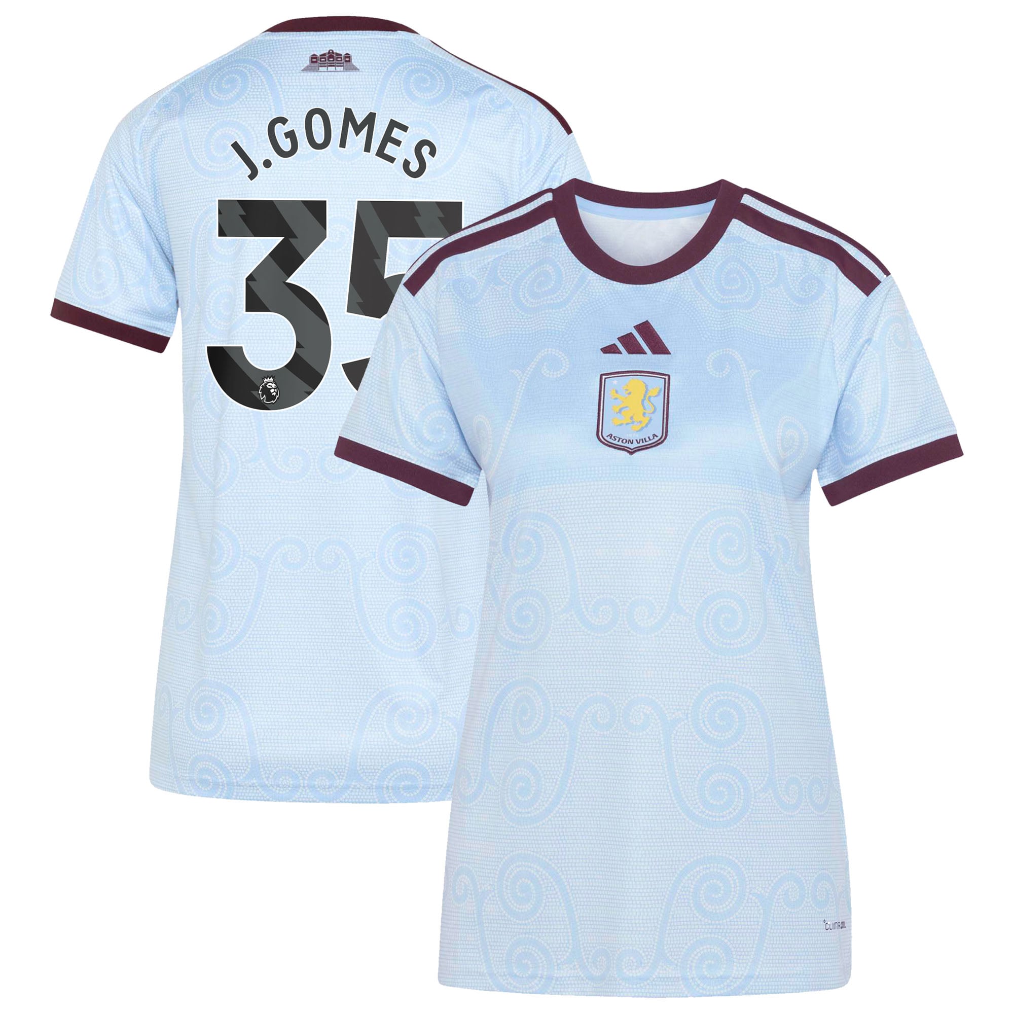 Aston Villa adidas Third Shirt 2026-27 - Womens with J.Gomes 35 printing
