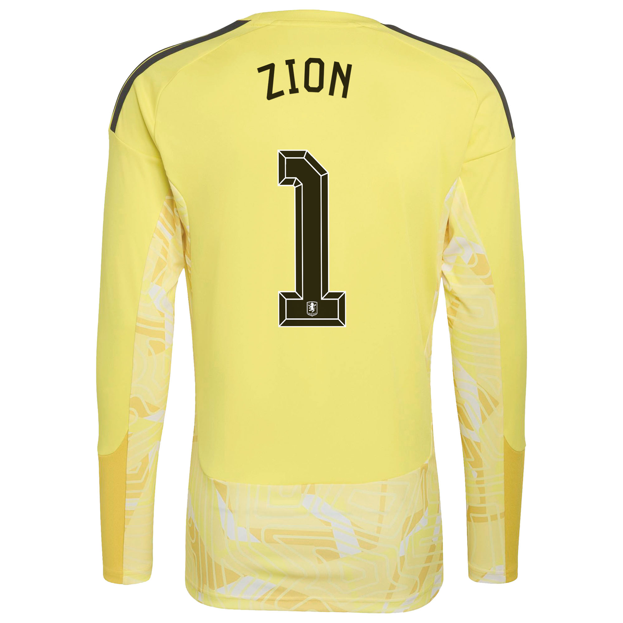 Aston Villa adidas Goalkeeper Shirt 2026-27 - Long Sleeve - Kids with Zion 1 Cup printing, , rebel_hi-res