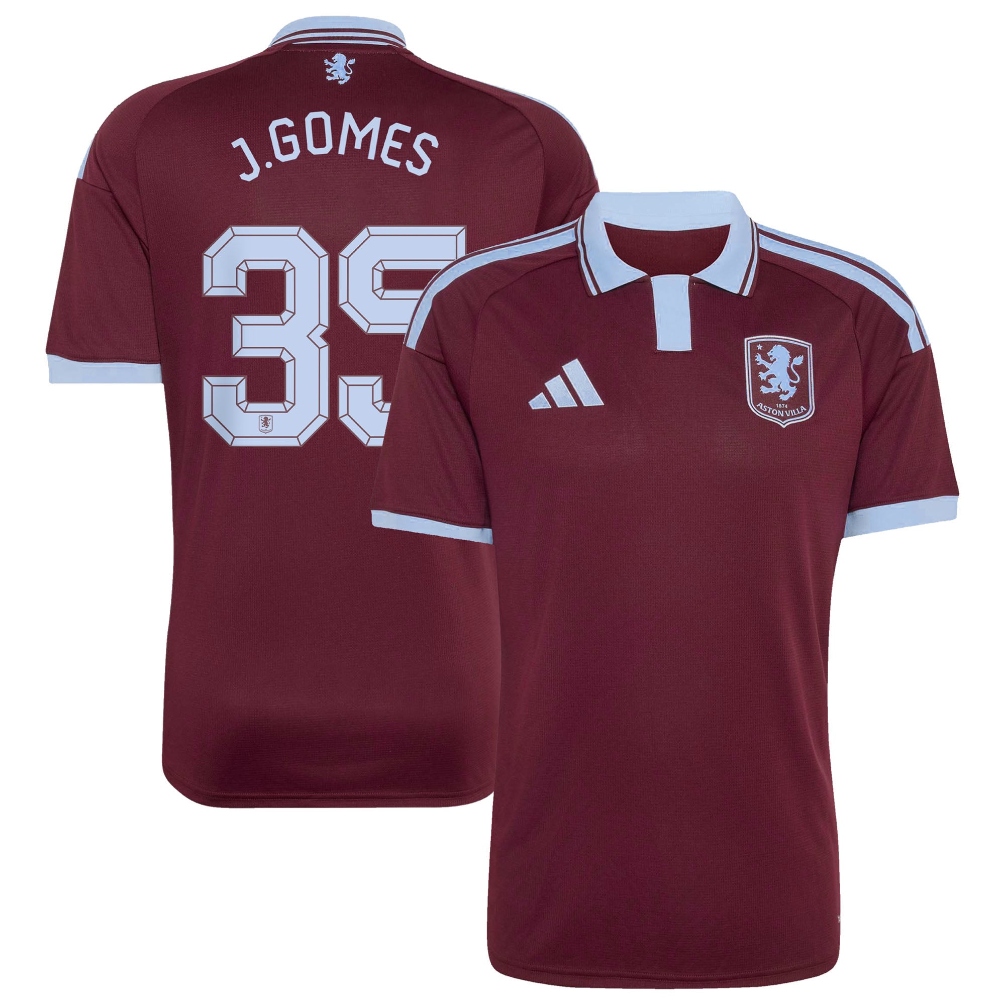 Aston Villa adidas Home Shirt 2026-27 with J.Gomes 35 Cup printing, , rebel_hi-res