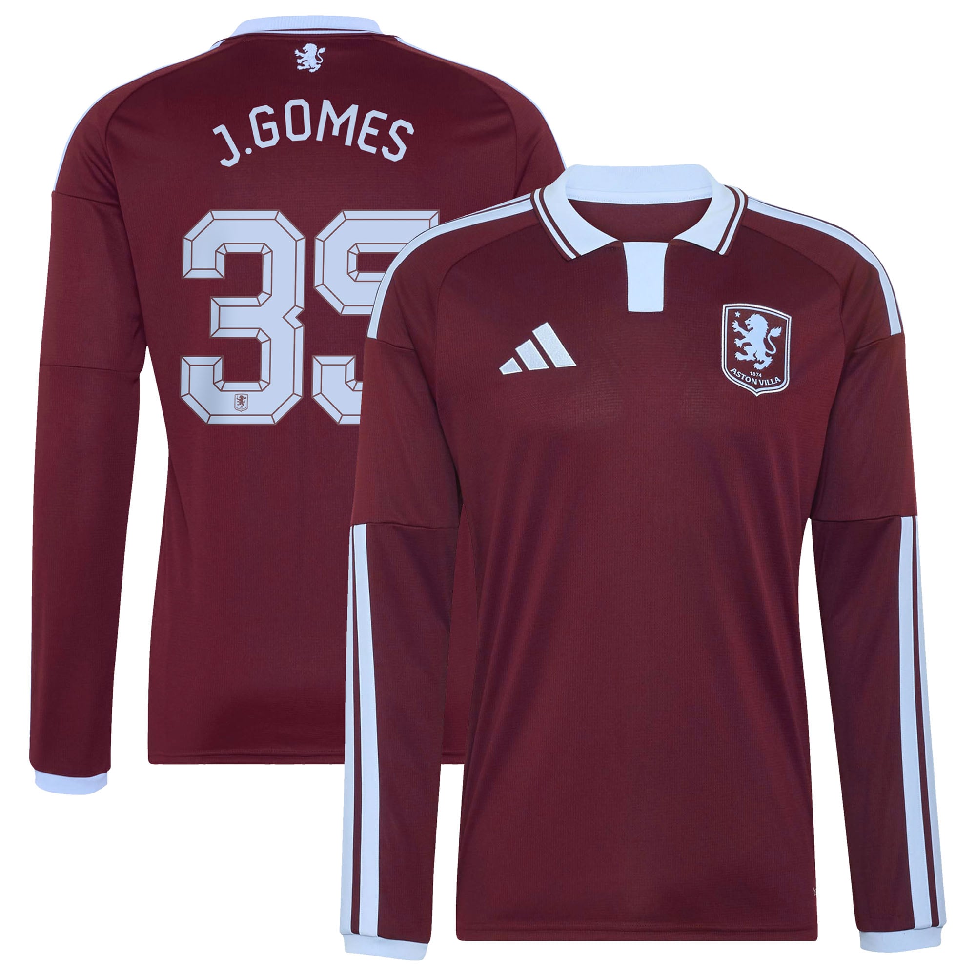 Aston Villa adidas Home Shirt 2026-27 - Long Sleeve with J.Gomes 35 Cup printing, , rebel_hi-res