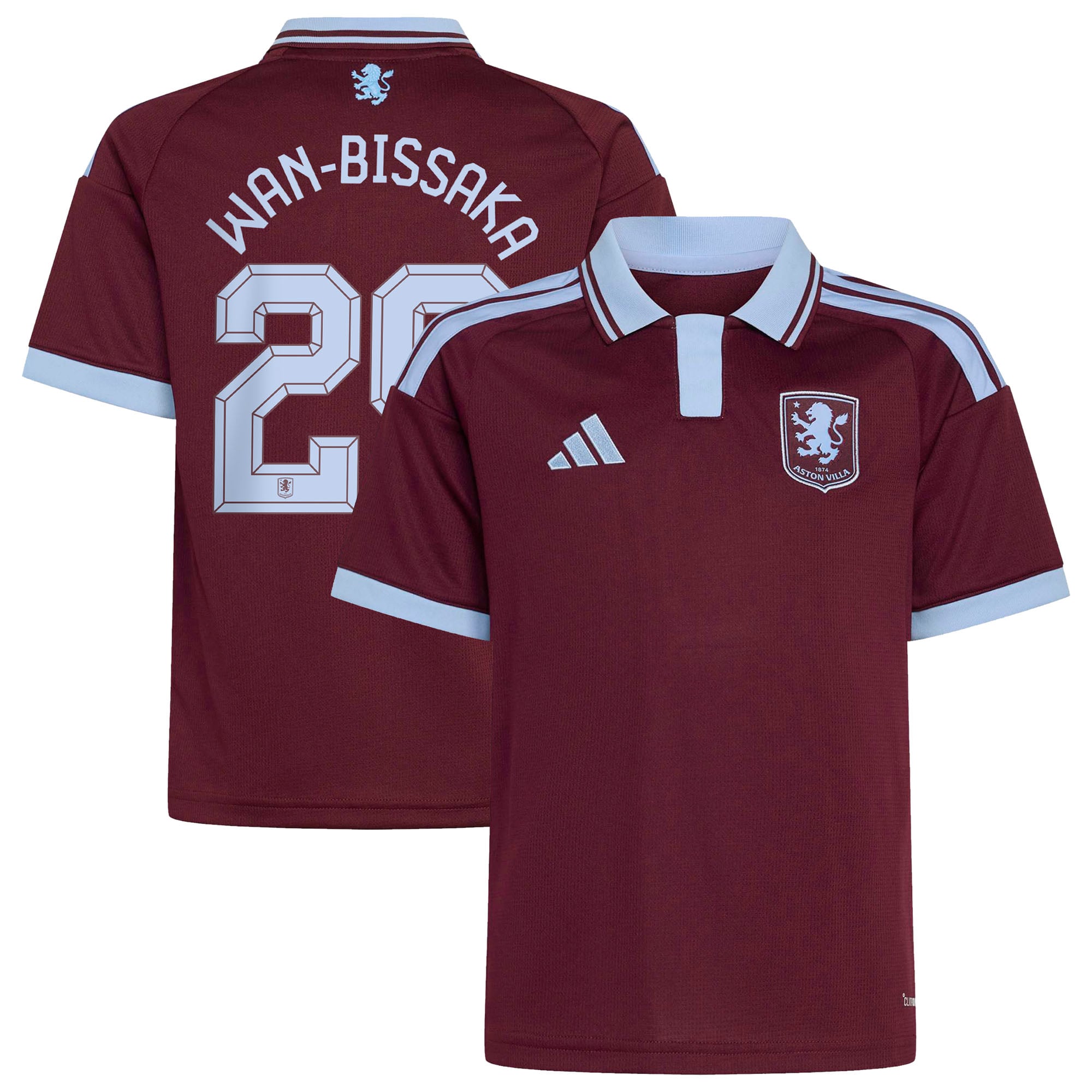 Aston Villa adidas Home Shirt 2026-27 - Kids with Wan-Bissaka 29 Cup printing, , rebel_hi-res
