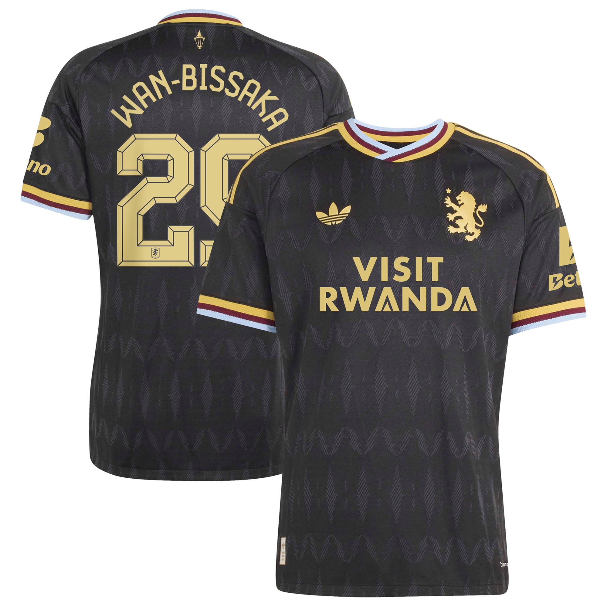 Aston Villa adidas Away Authentic Shirt 2026-27 with Wan-Bissaka 29 Cup printing