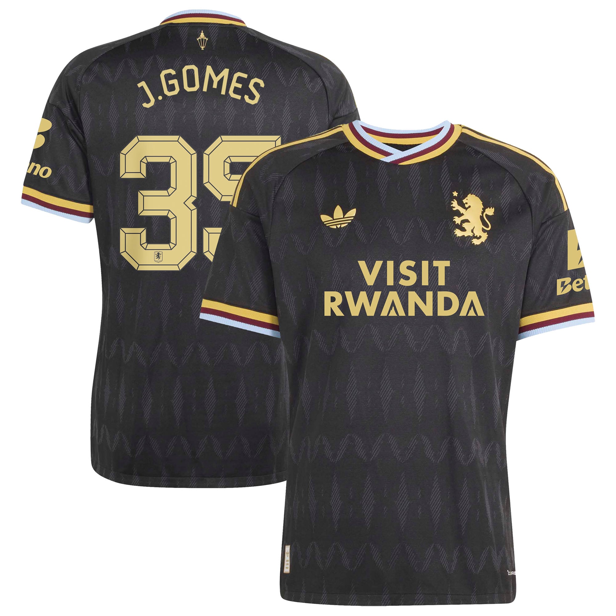 Aston Villa adidas Away Authentic Shirt 2026-27 with J.Gomes 35 Cup printing, , rebel_hi-res