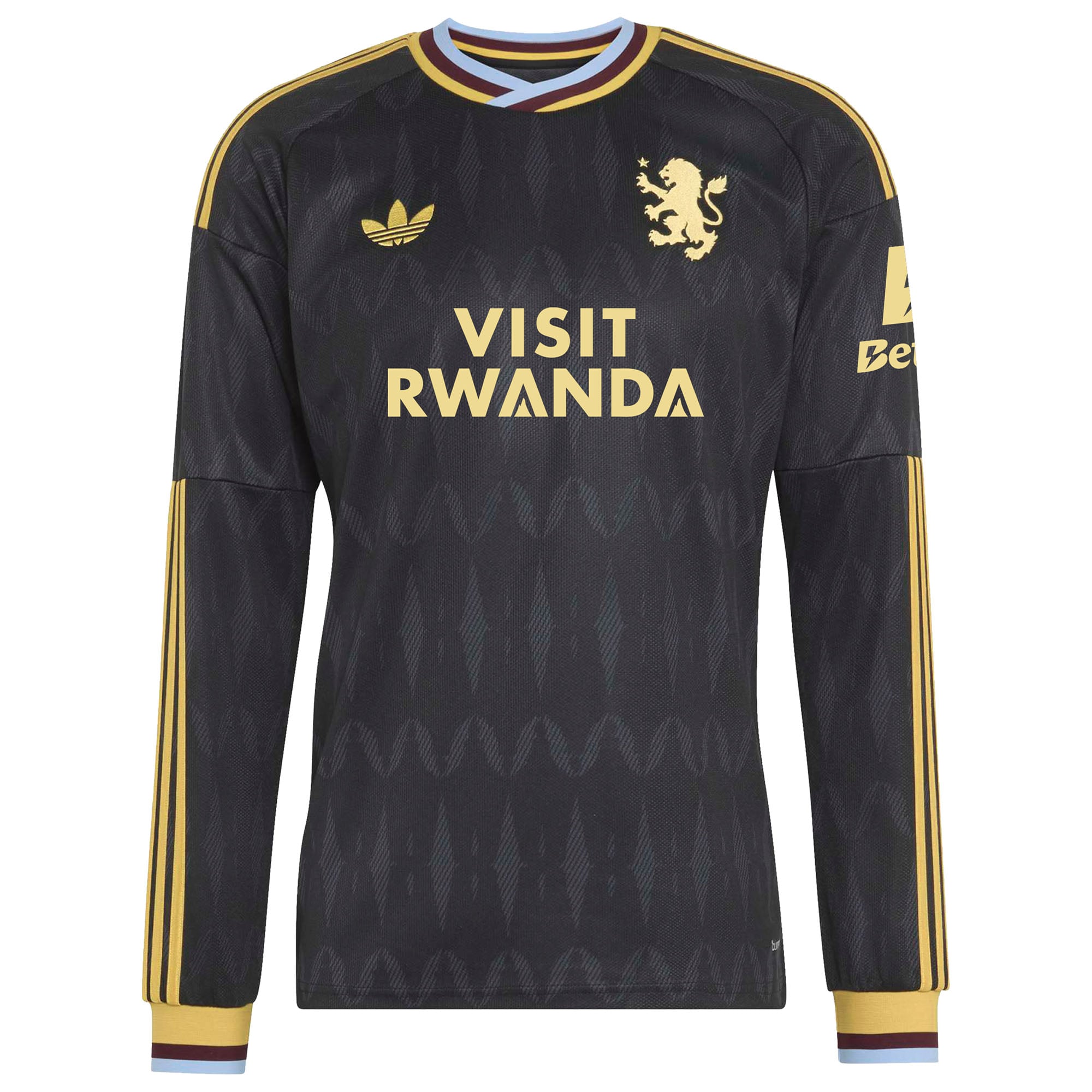 Aston Villa adidas Away Shirt 2026-27 - Long Sleeve - Kids with Wan-Bissaka 29 Cup printing, , rebel_hi-res
