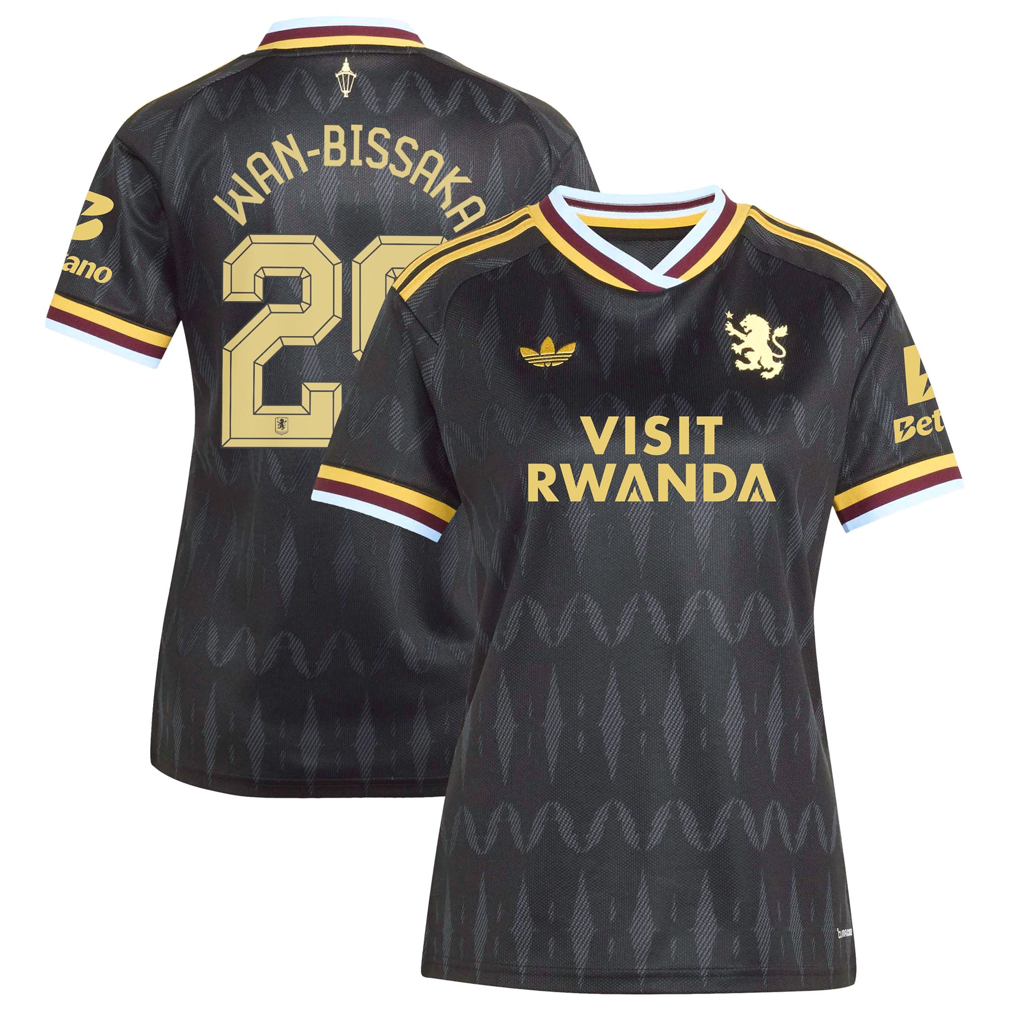 Aston Villa adidas Away Shirt 2026-27 - Womens with Wan-Bissaka 29 Cup printing
