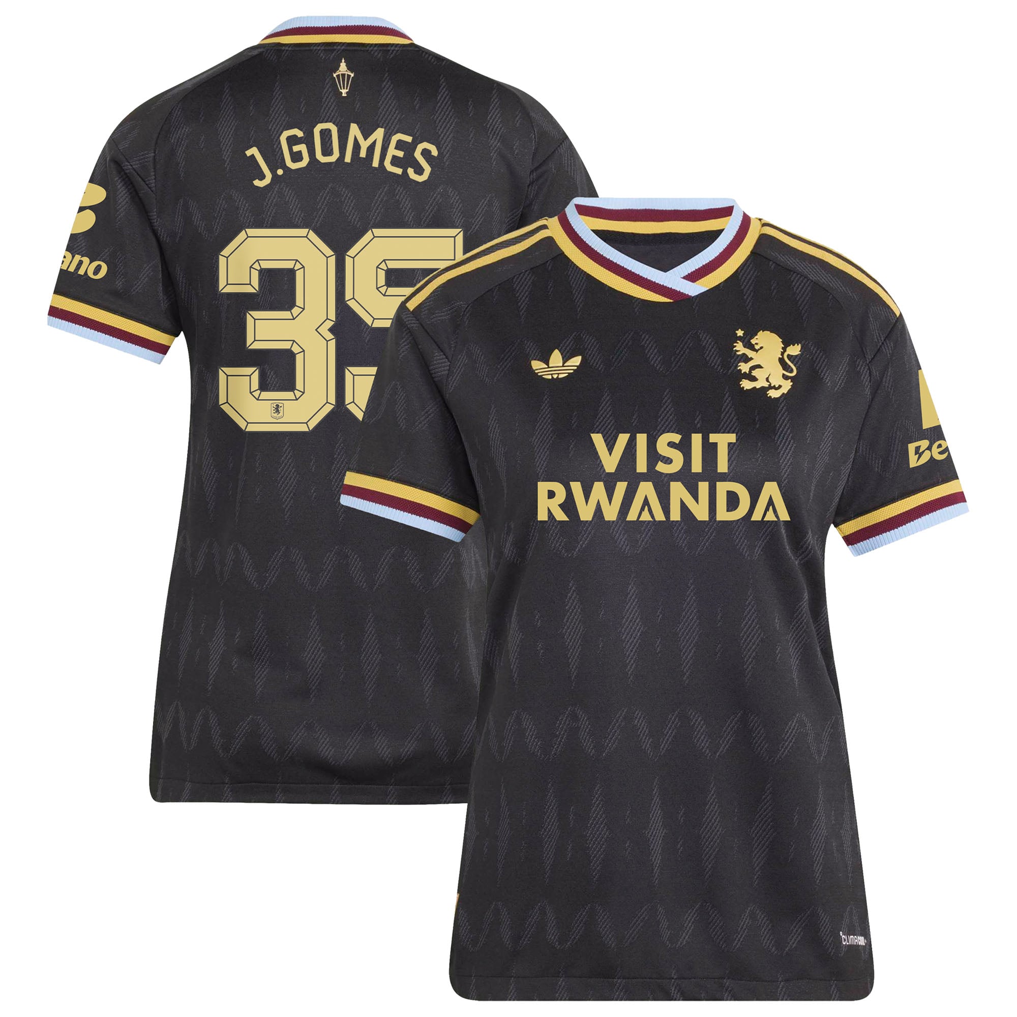 Aston Villa adidas Away Authentic Shirt 2026-27 - Womens with J.Gomes 35 Cup printing, , rebel_hi-res