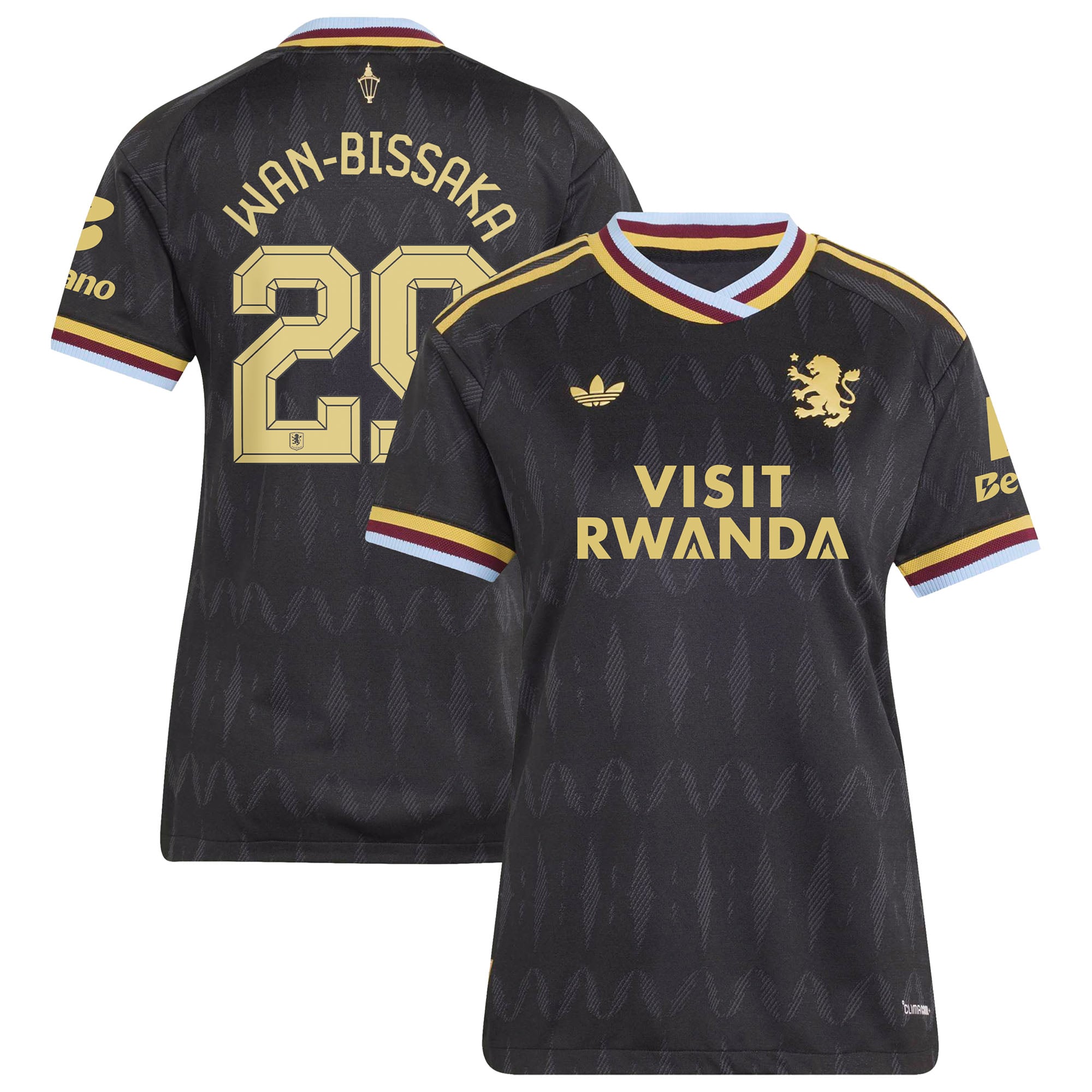 Aston Villa adidas Away Authentic Shirt 2026-27 - Womens with Wan-Bissaka 29 Cup printing