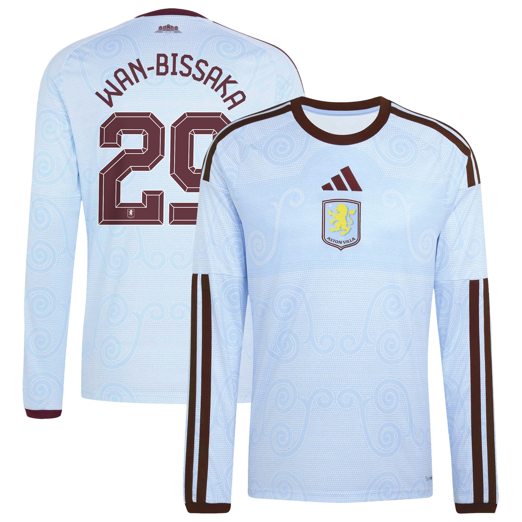 Aston Villa adidas Third Shirt 2026-27 - Long Sleeve with Wan-Bissaka 29 Cup printing