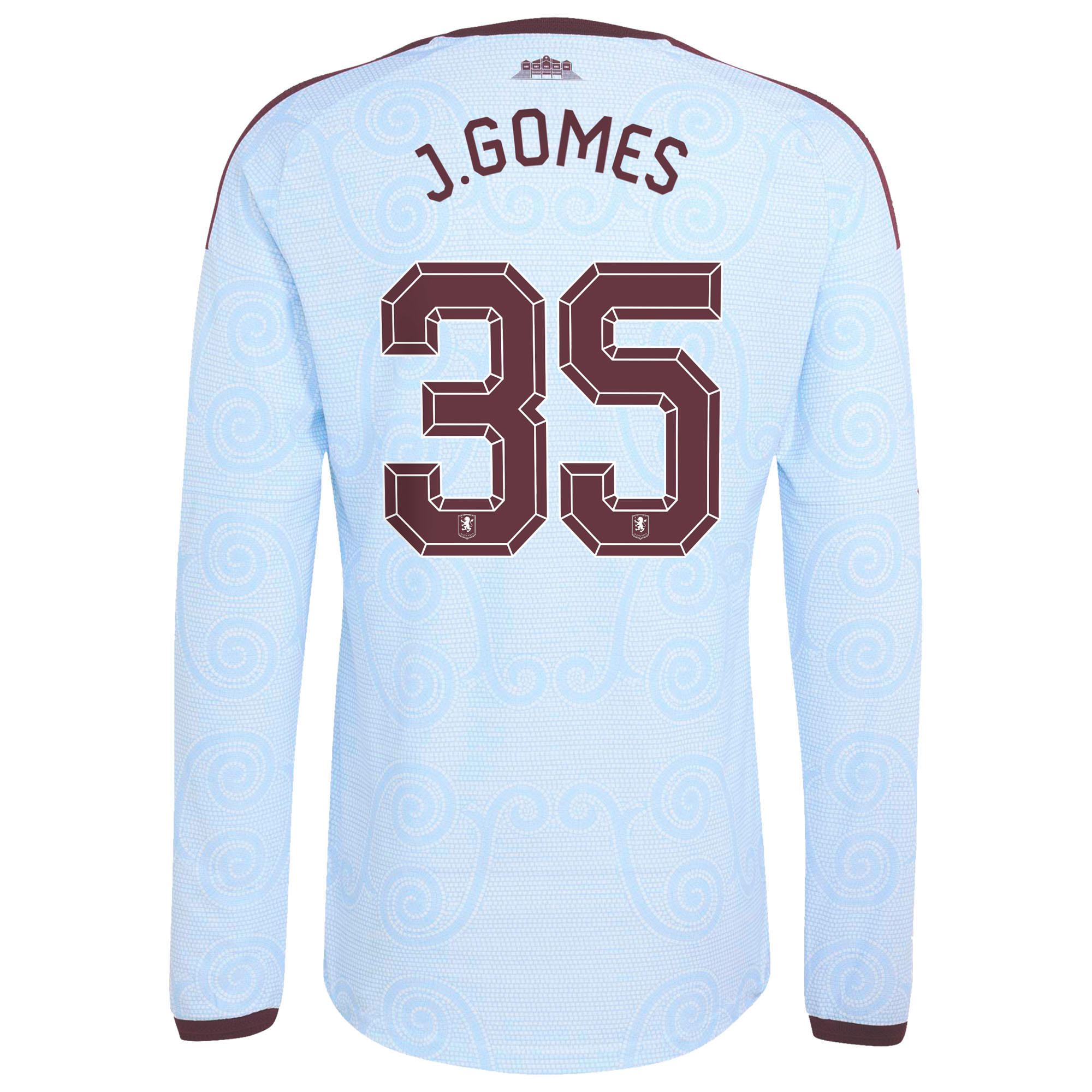 Aston Villa adidas Third Authentic Shirt 2026-27 - Long Sleeve with J.Gomes 35 Cup printing, , rebel_hi-res
