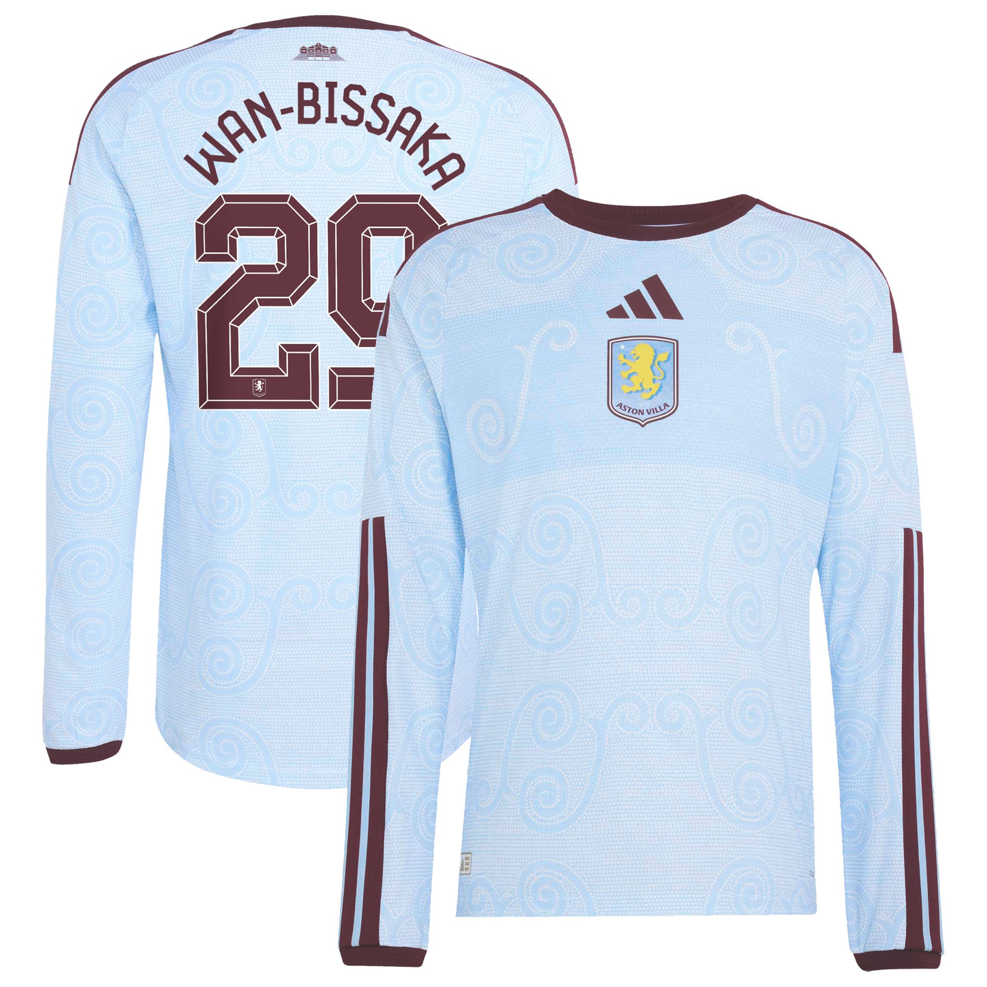 Aston Villa adidas Third Authentic Shirt 2026-27 - Long Sleeve with Wan-Bissaka 29 Cup printing, , rebel_hi-res