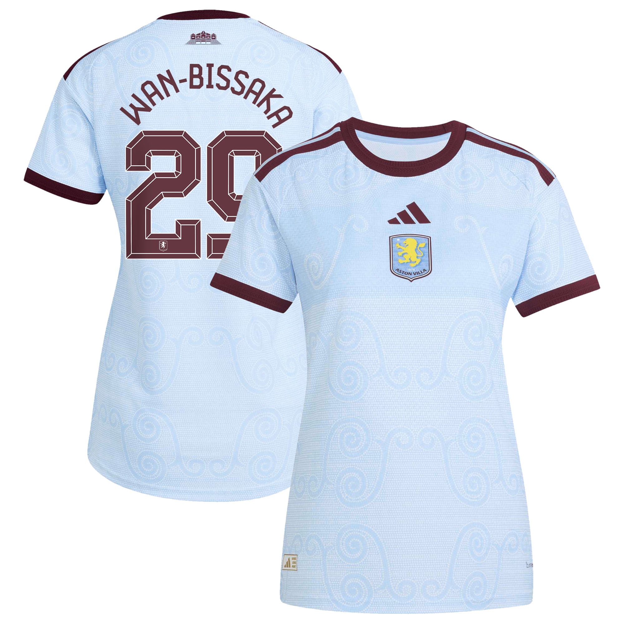 Aston Villa adidas Third Authentic Shirt 2026-27 - Womens with Wan-Bissaka 29 Cup printing