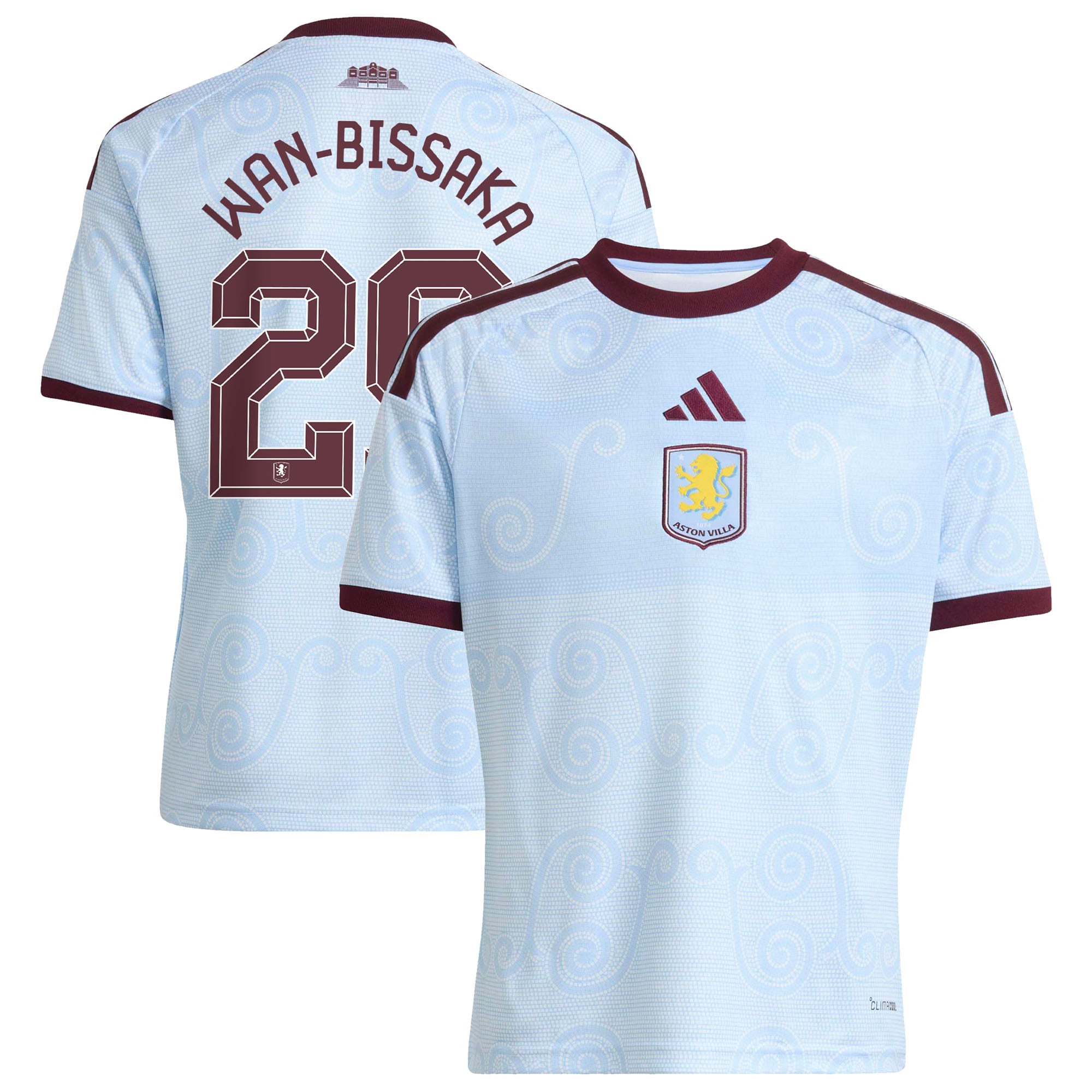 Aston Villa adidas Third Shirt 2026-27 - Kids with Wan-Bissaka 29 Cup printing