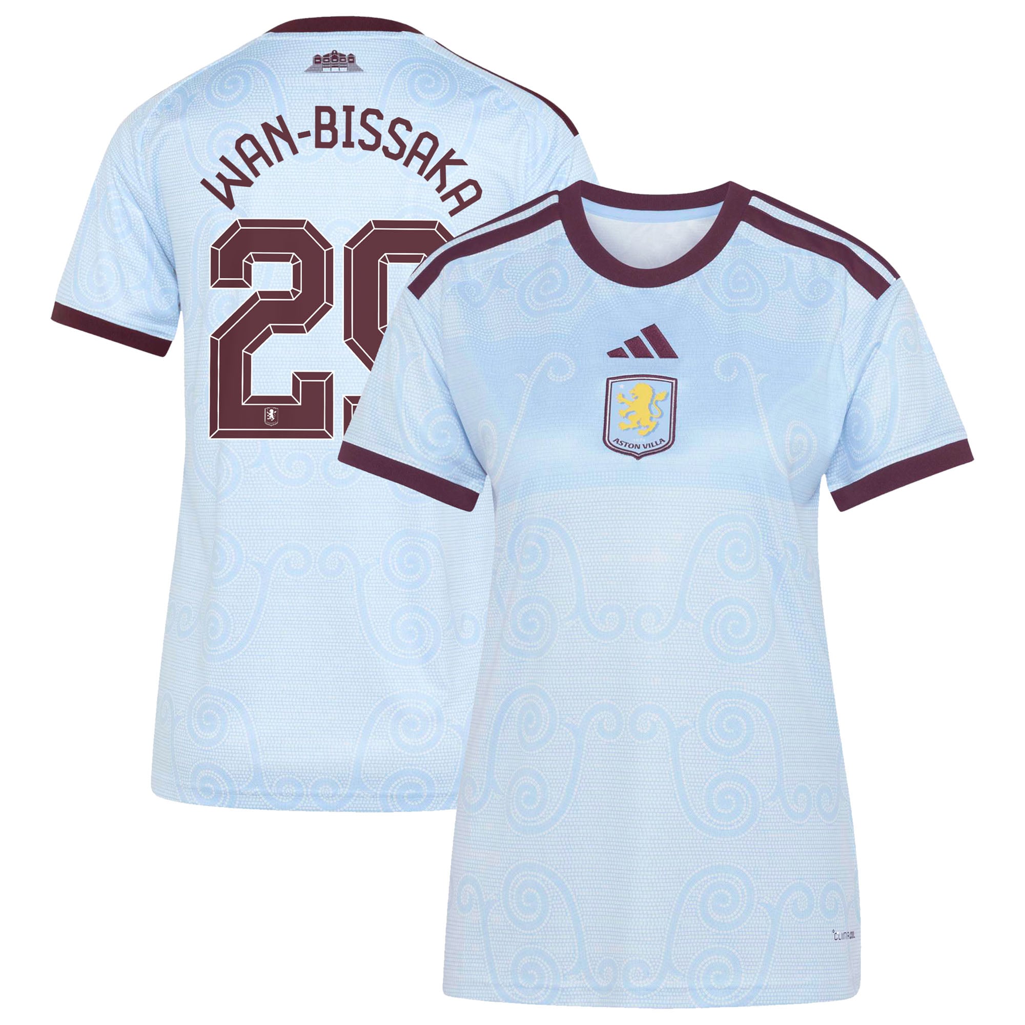 Aston Villa adidas Third Shirt 2026-27 - Womens with Wan-Bissaka 29 Cup printing
