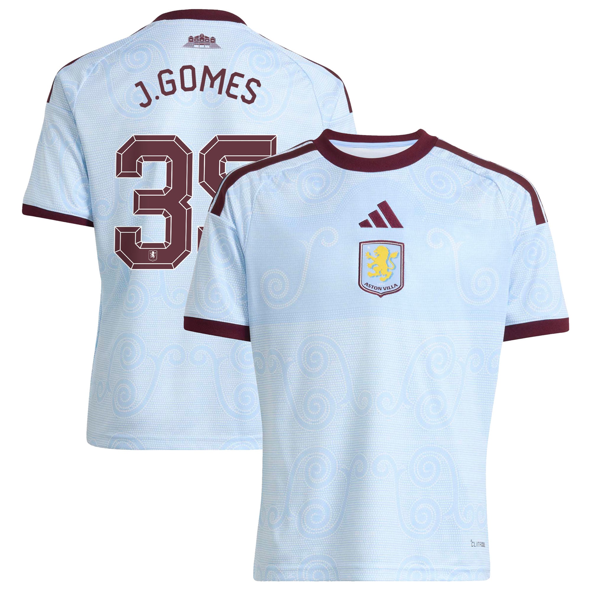 Aston Villa adidas Third Shirt 2026-27 - Kids with J.Gomes 35 Cup printing