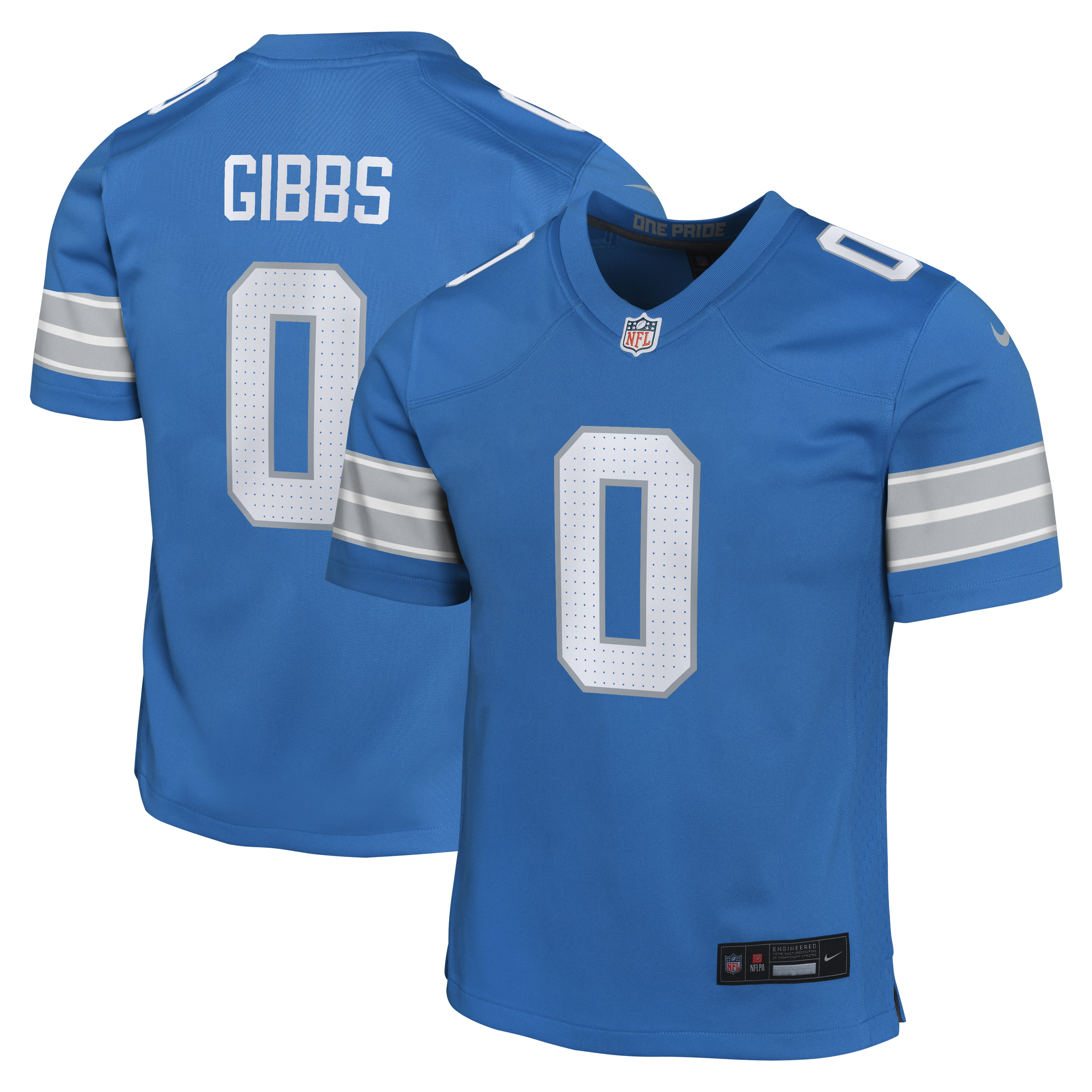 Detroit Lions Nike Game Team Colour Jersey - Blue - Jahmyr Gibbs - Youth, , rebel_hi-res