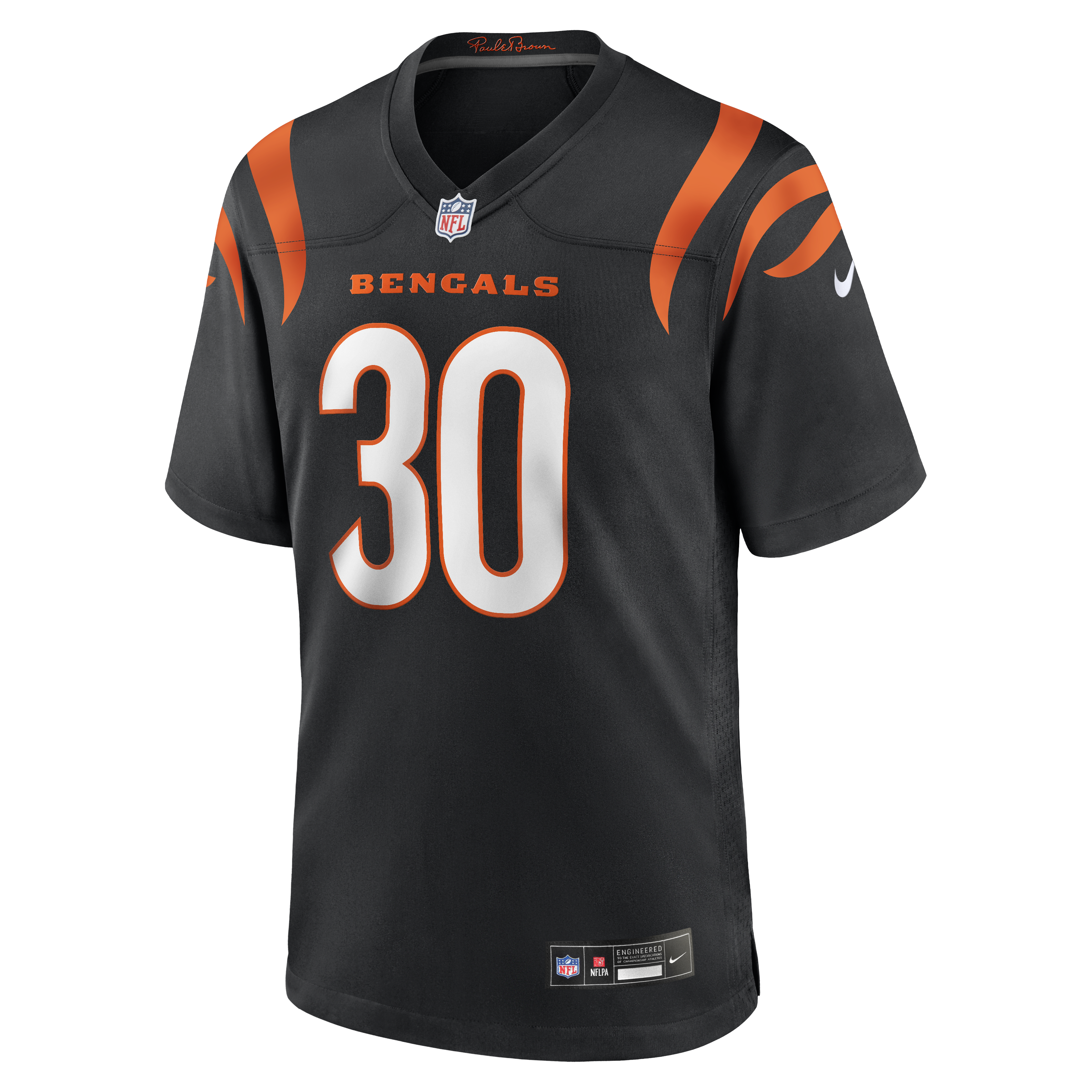 Cincinnati Bengals Nike Game Jersey - Black - Chase Brown - Mens, , rebel_hi-res