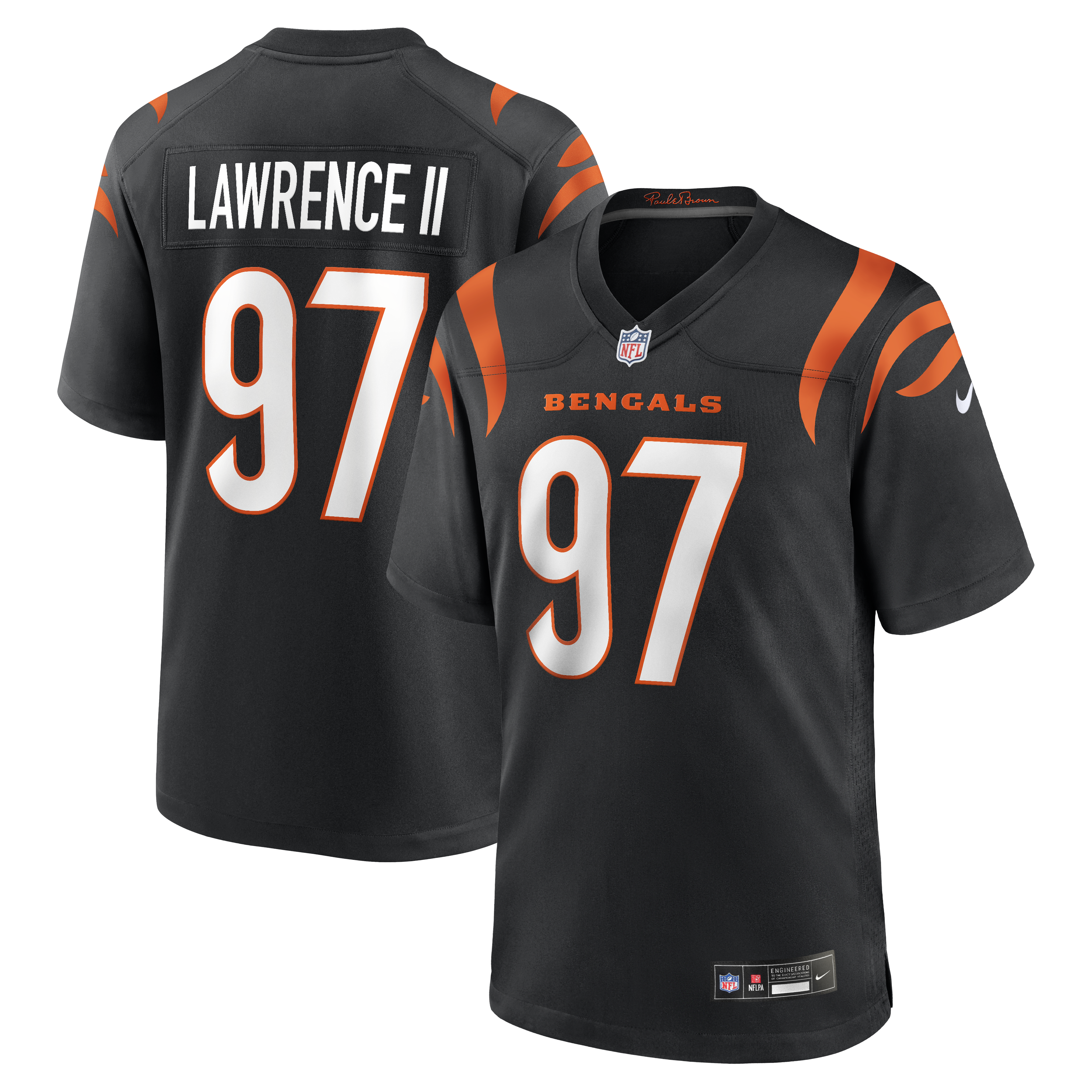Cincinnati Bengals Nike Game Jersey - Black - Dexter Lawrence II - Mens, , rebel_hi-res