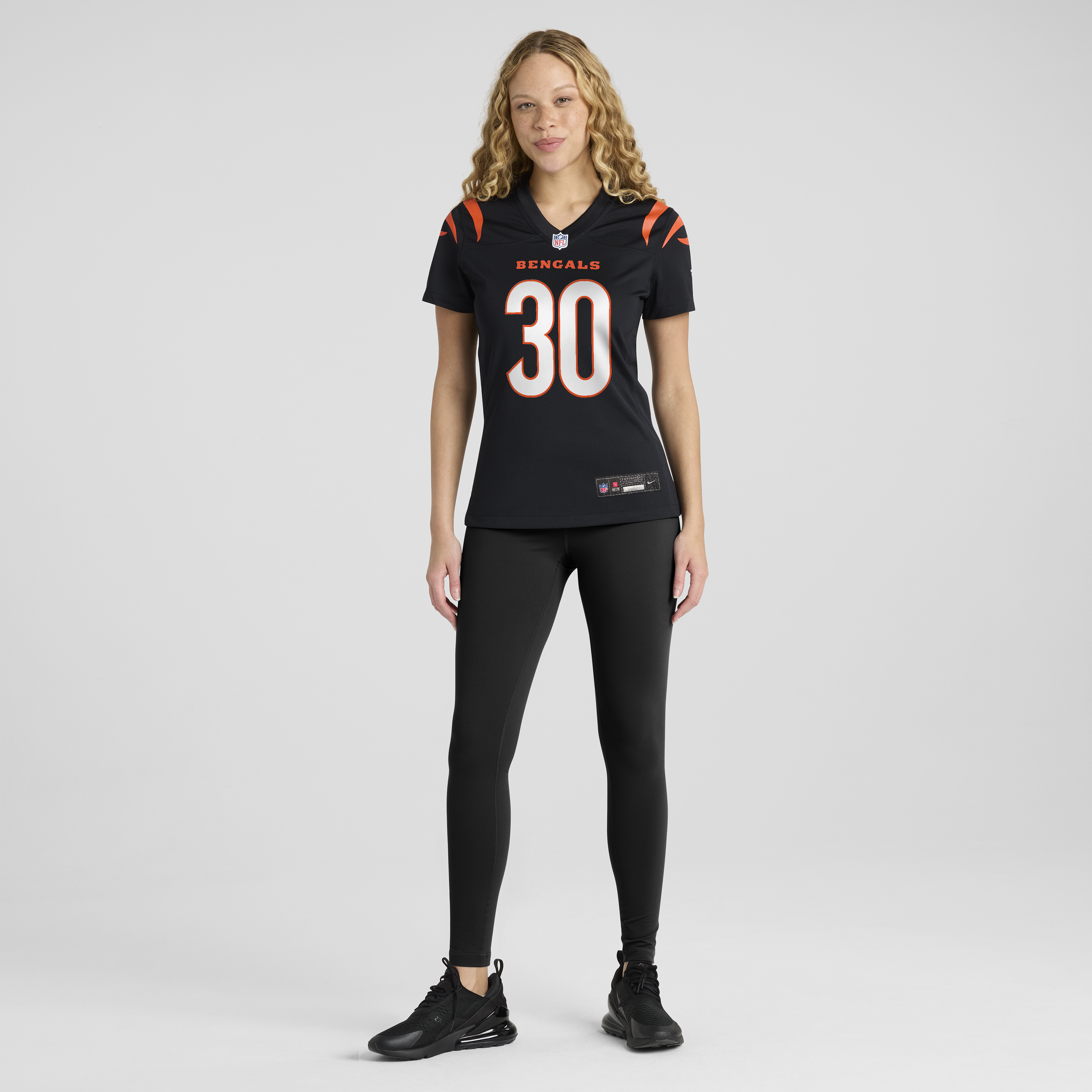 Cincinnati Bengals Nike Game Team Colour Jersey - Black - Chase Brown - Womens, , rebel_hi-res