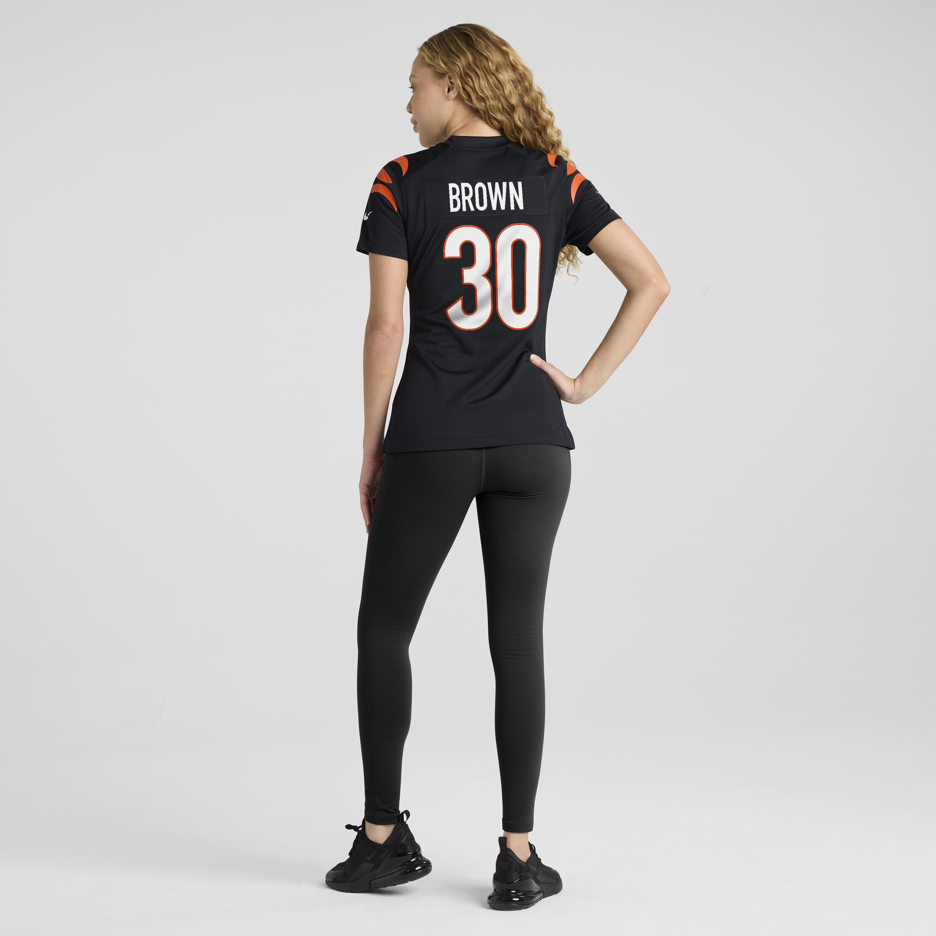 Cincinnati Bengals Nike Game Team Colour Jersey - Black - Chase Brown - Womens, , rebel_hi-res