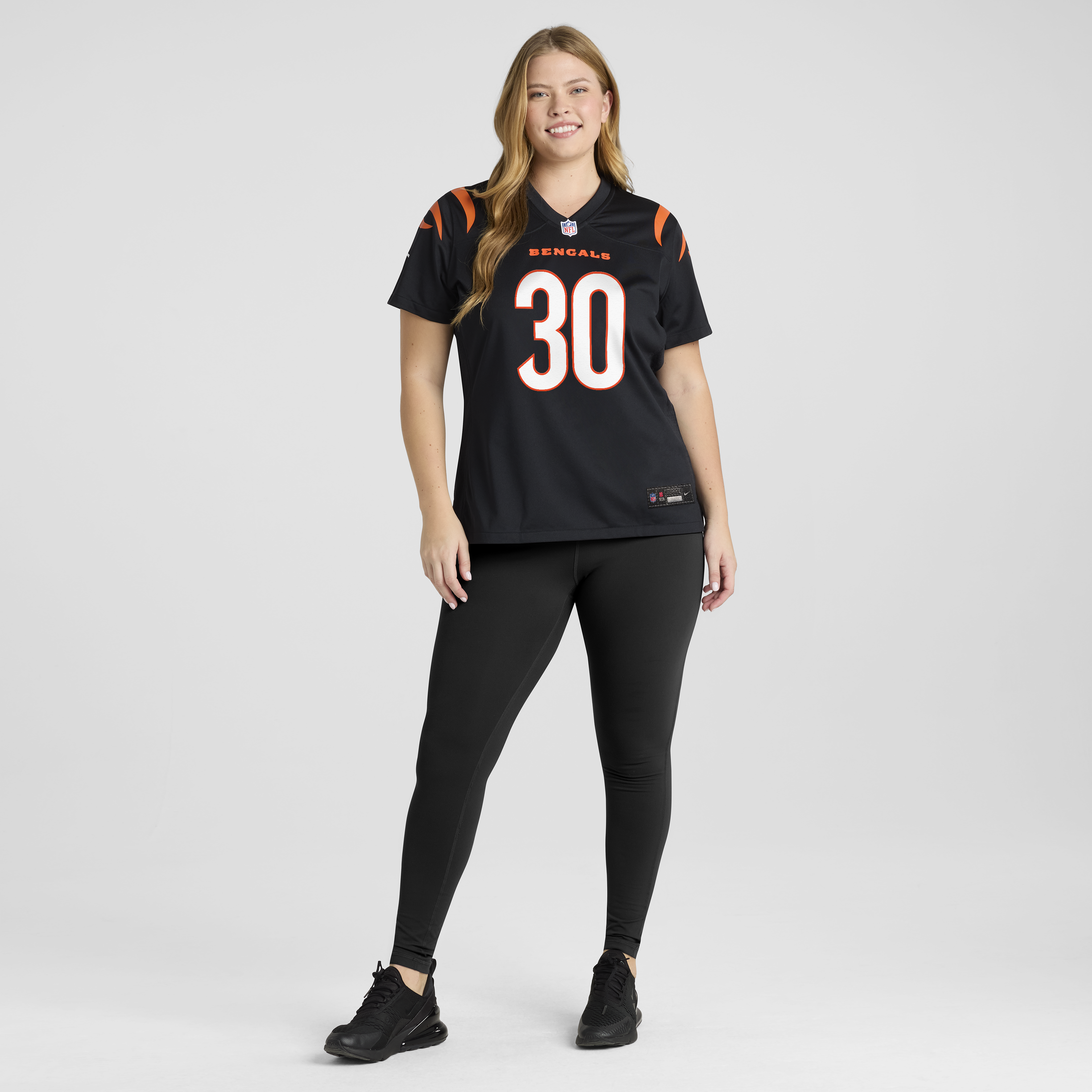Cincinnati Bengals Nike Game Team Colour Jersey - Black - Chase Brown - Womens, , rebel_hi-res