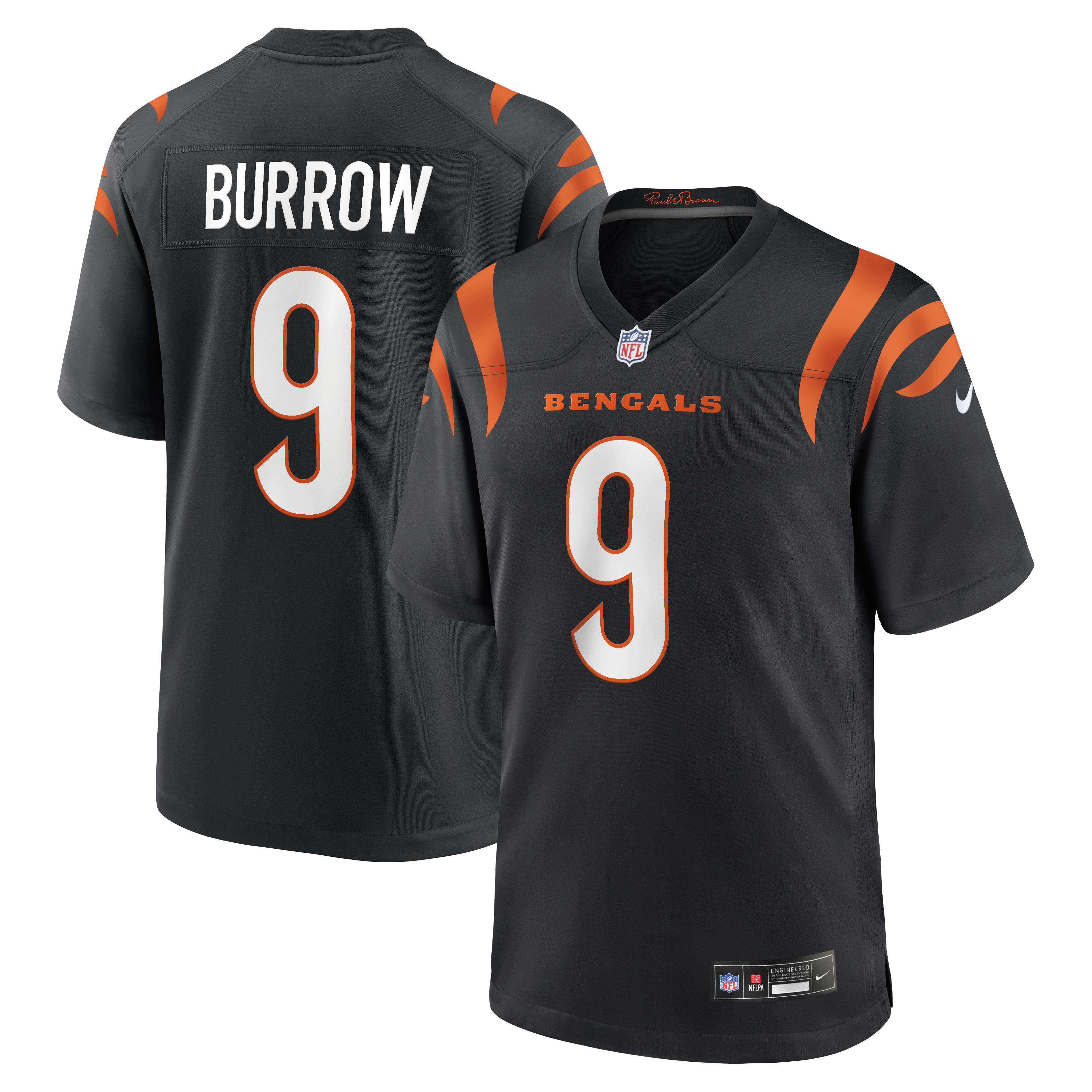 Cincinnati Bengals Nike Game Jersey - Black - Joe Burrow - Youth, , rebel_hi-res