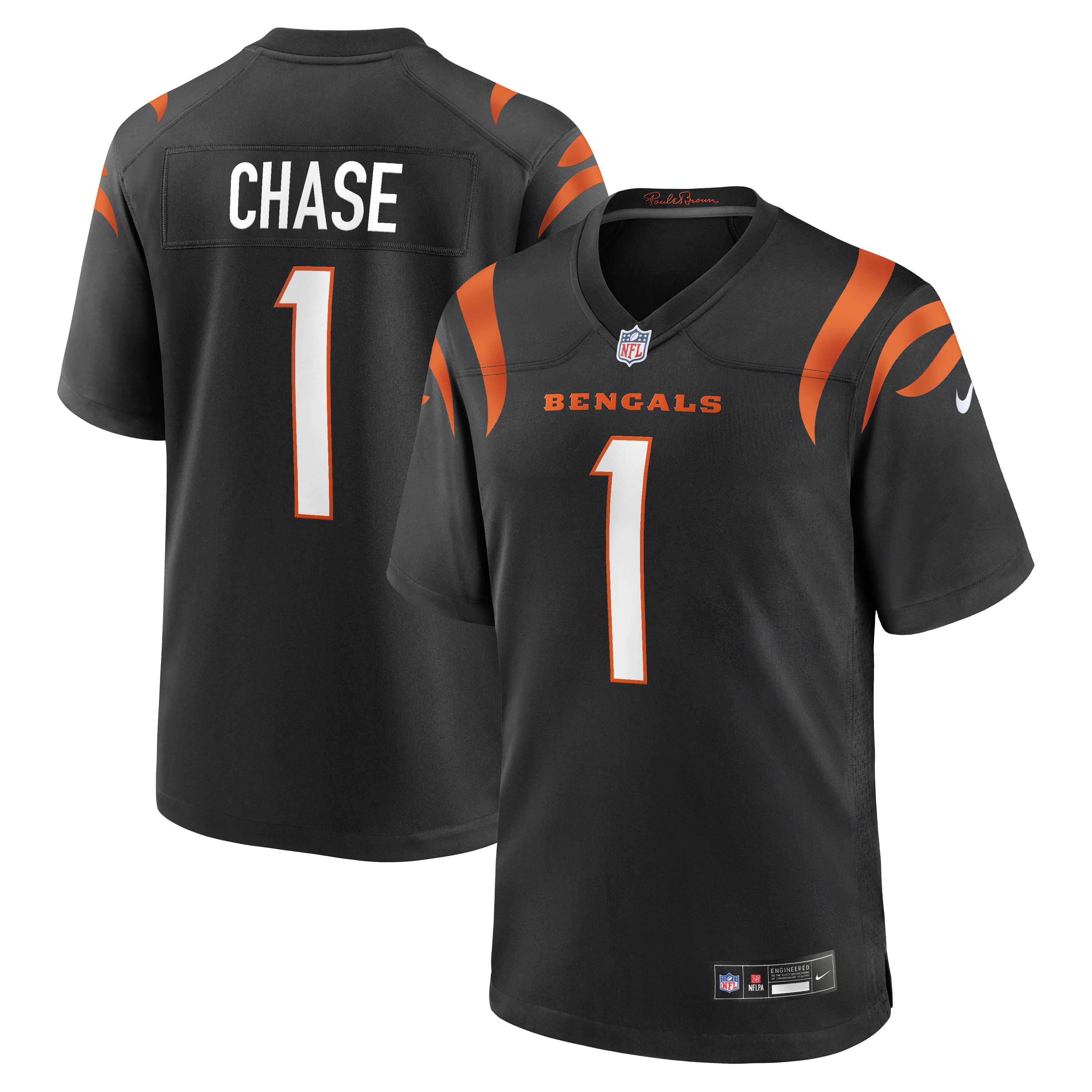 Cincinnati Bengals Nike Game Jersey - Black - Ja'Marr Chase - Youth, , rebel_hi-res