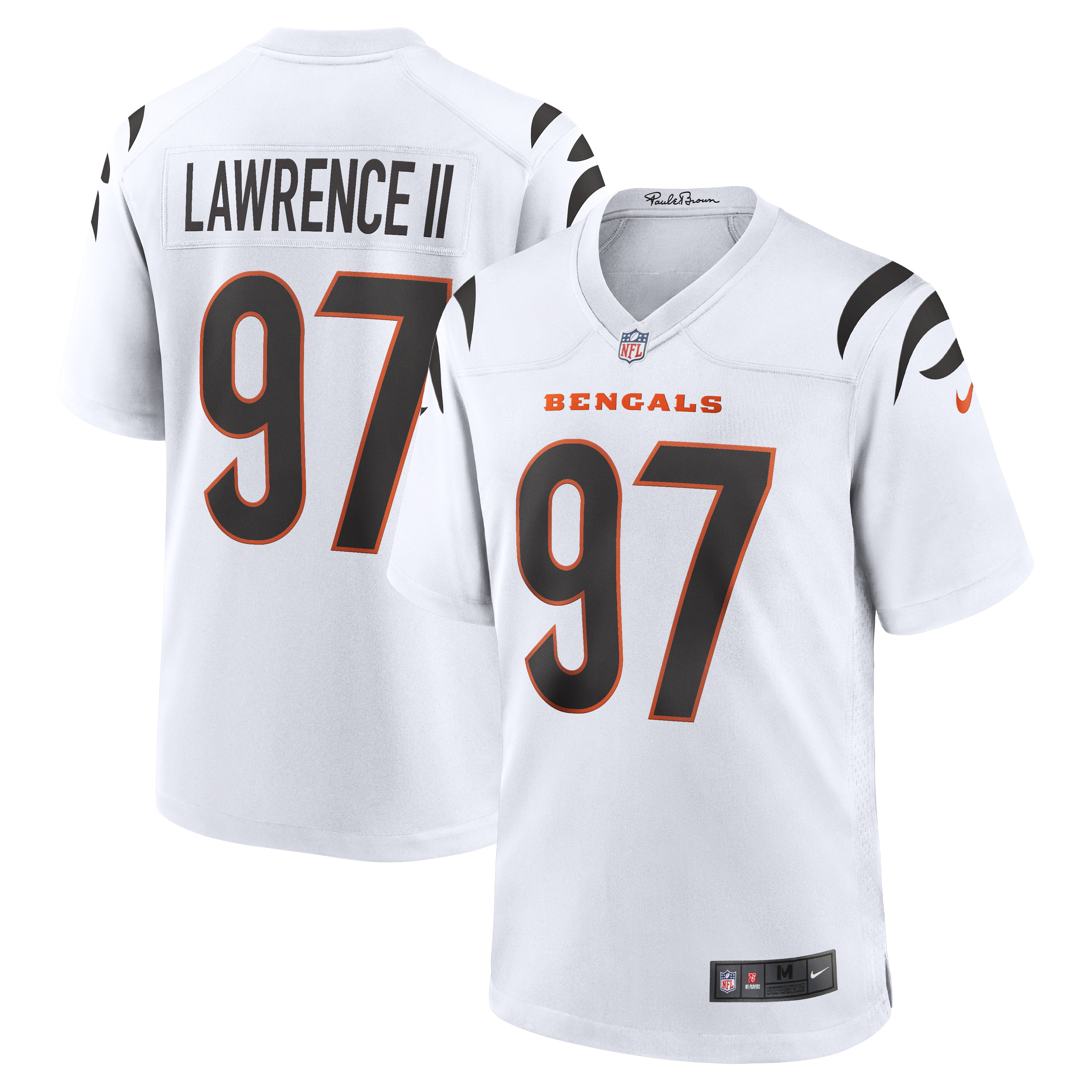Cincinnati Bengals Nike Game Road Jersey - White - Dexter Lawrence II - Mens, , rebel_hi-res