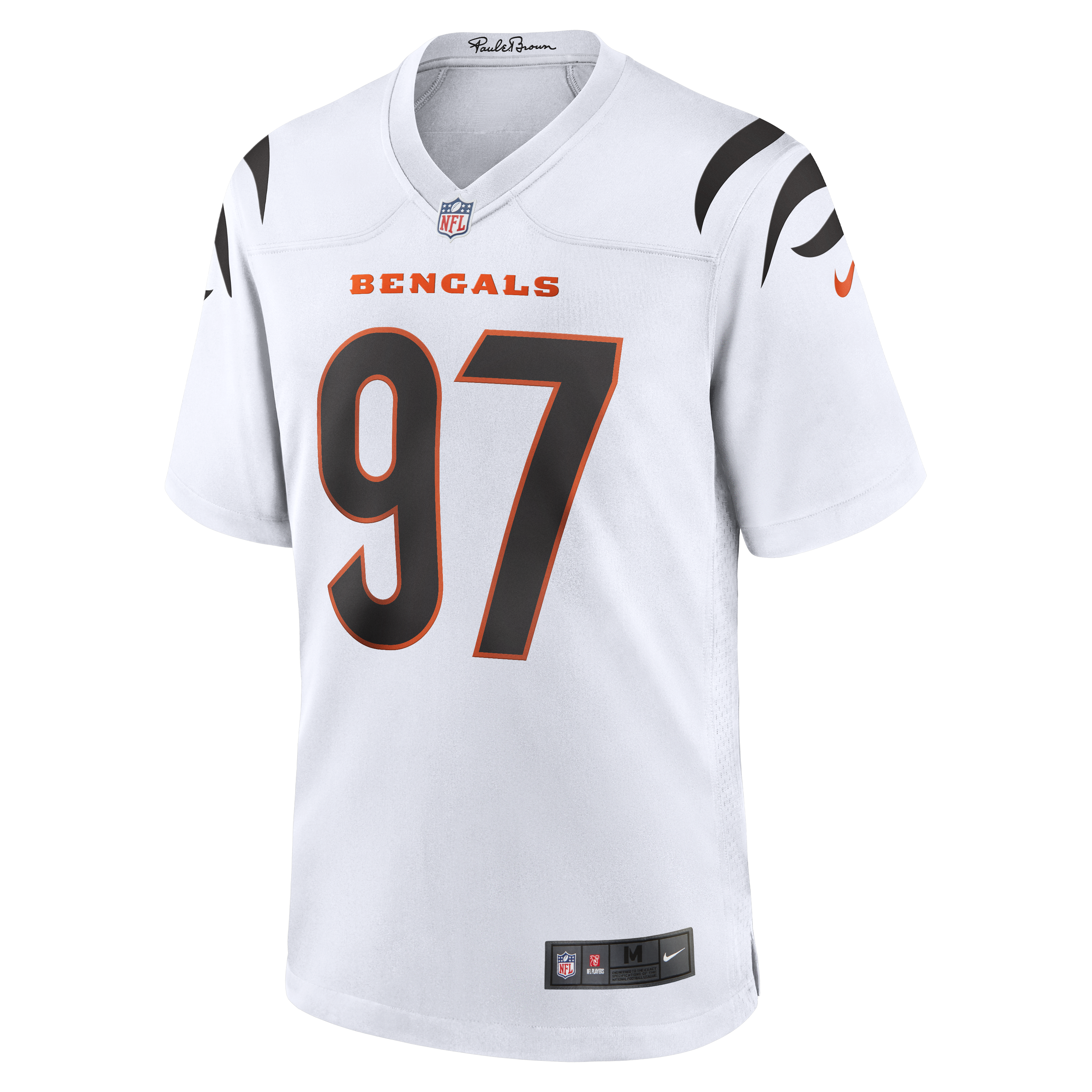 Cincinnati Bengals Nike Game Road Jersey - White - Dexter Lawrence II - Mens, , rebel_hi-res