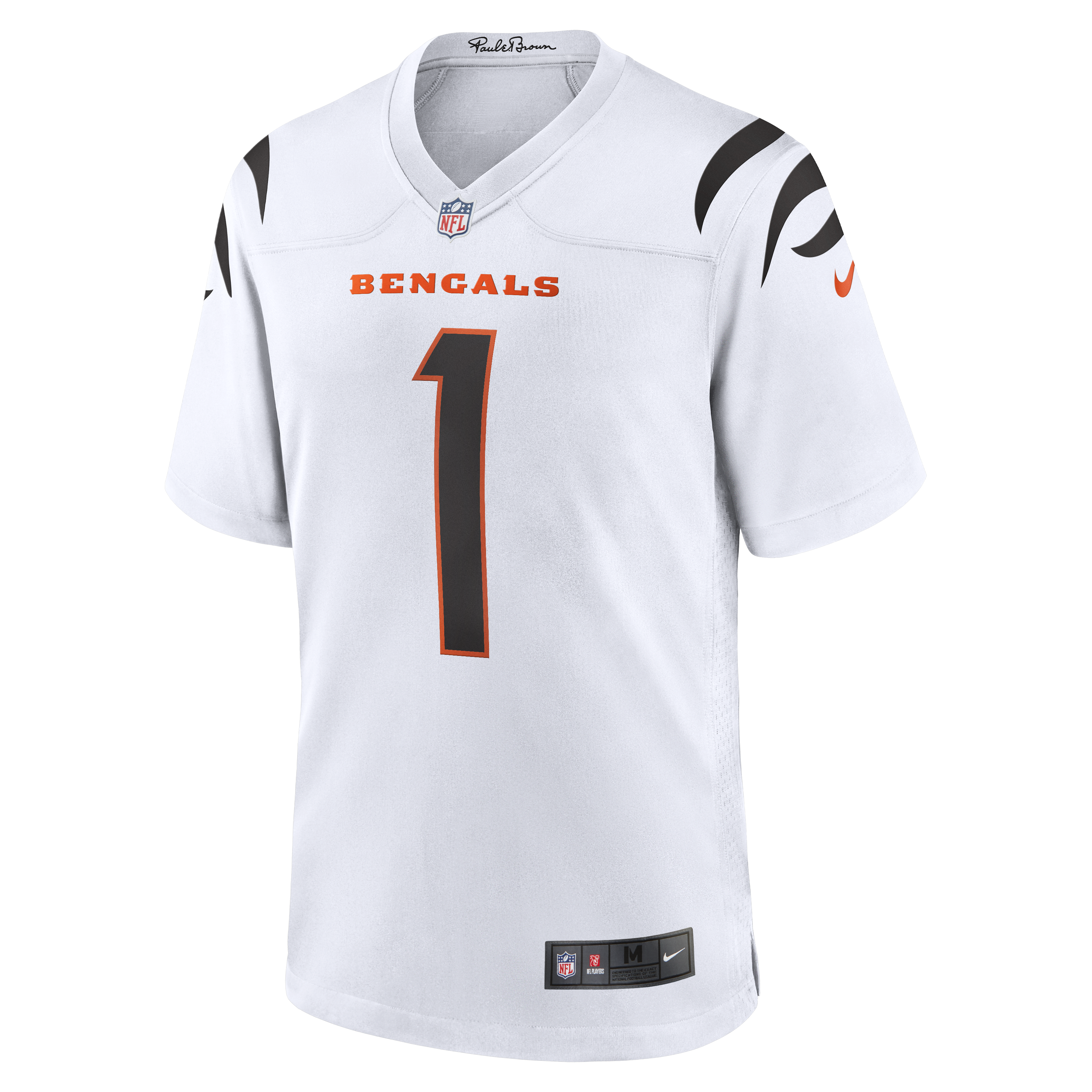Cincinnati Bengals Nike Game Road Jersey - White - Ja'Marr Chase - Mens, , rebel_hi-res