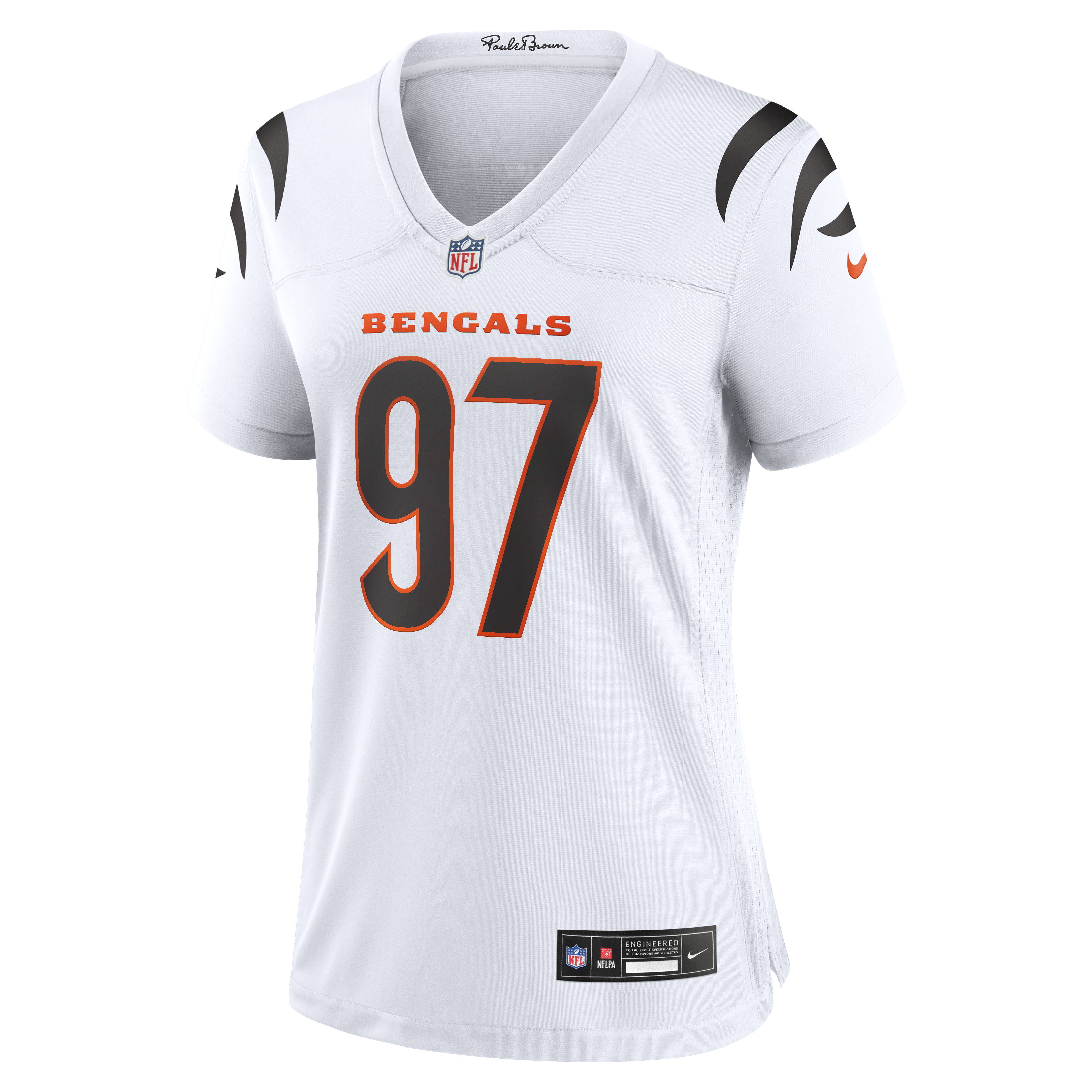 Cincinnati Bengals Nike Game Road Jersey - White - Dexter Lawrence II - Womens, , rebel_hi-res