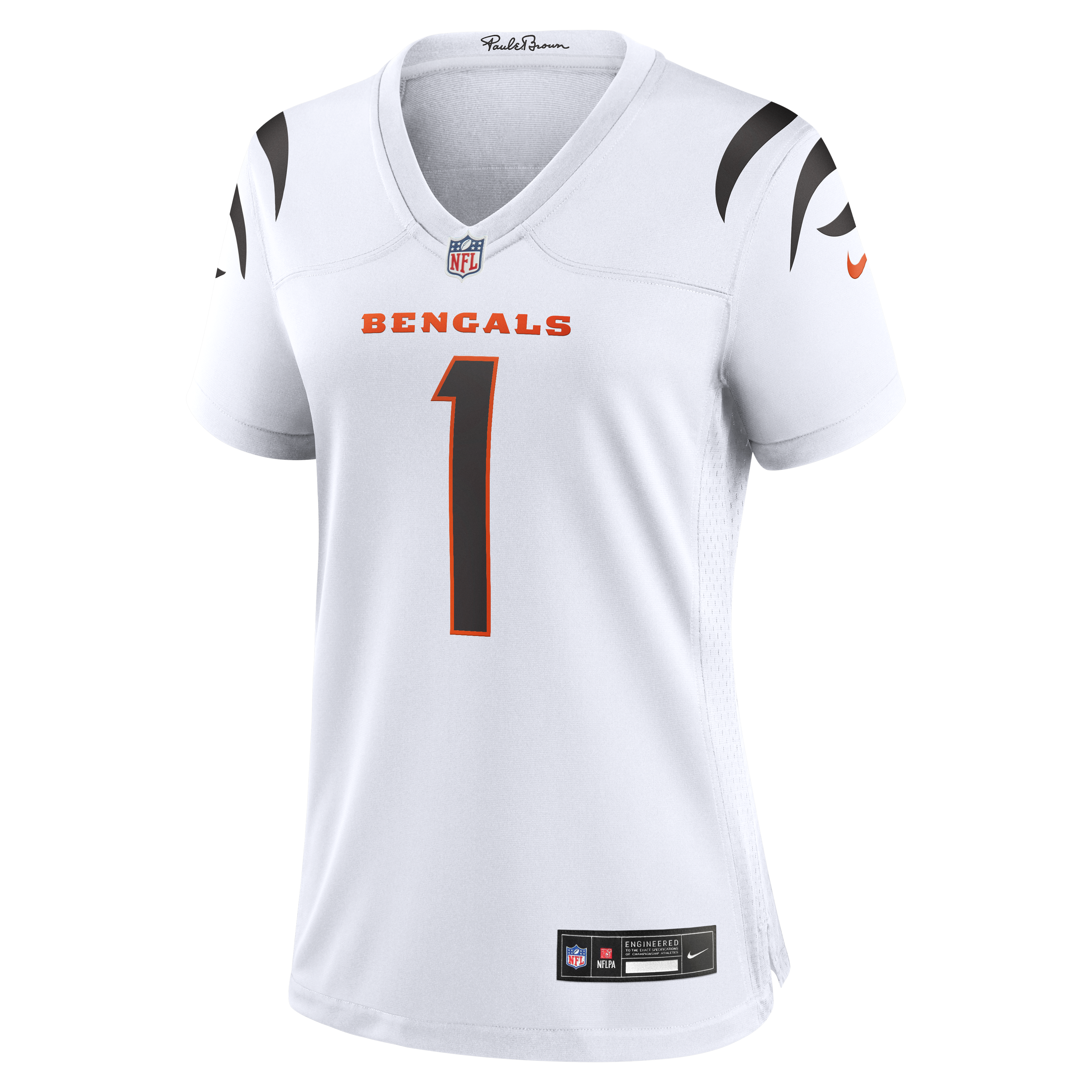 Cincinnati Bengals Nike Game Road Jersey - White - Ja'Marr Chase - Womens, , rebel_hi-res