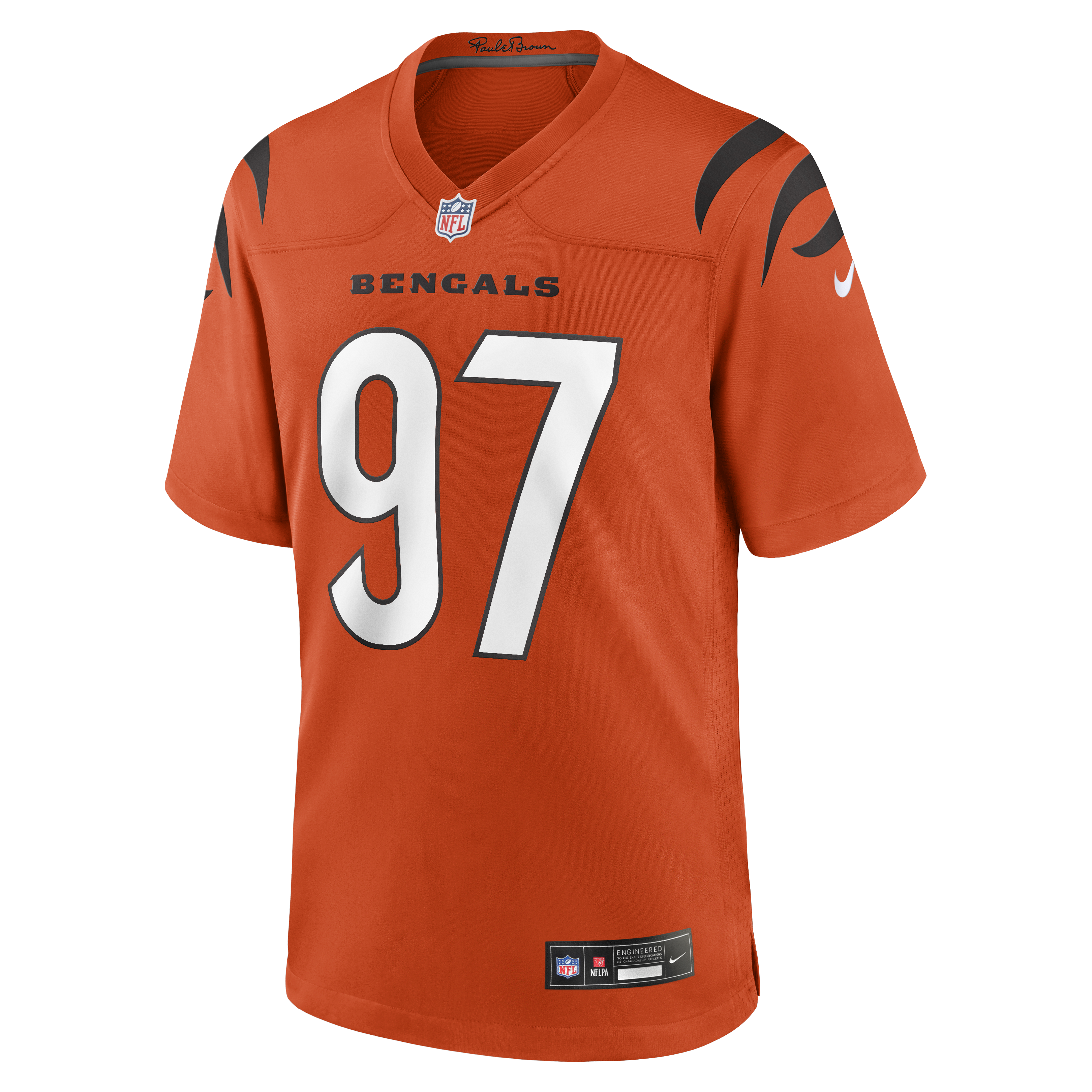 Cincinnati Bengals Nike Game Alternate Jersey - Orange - Dexter Lawrence II - Mens, , rebel_hi-res