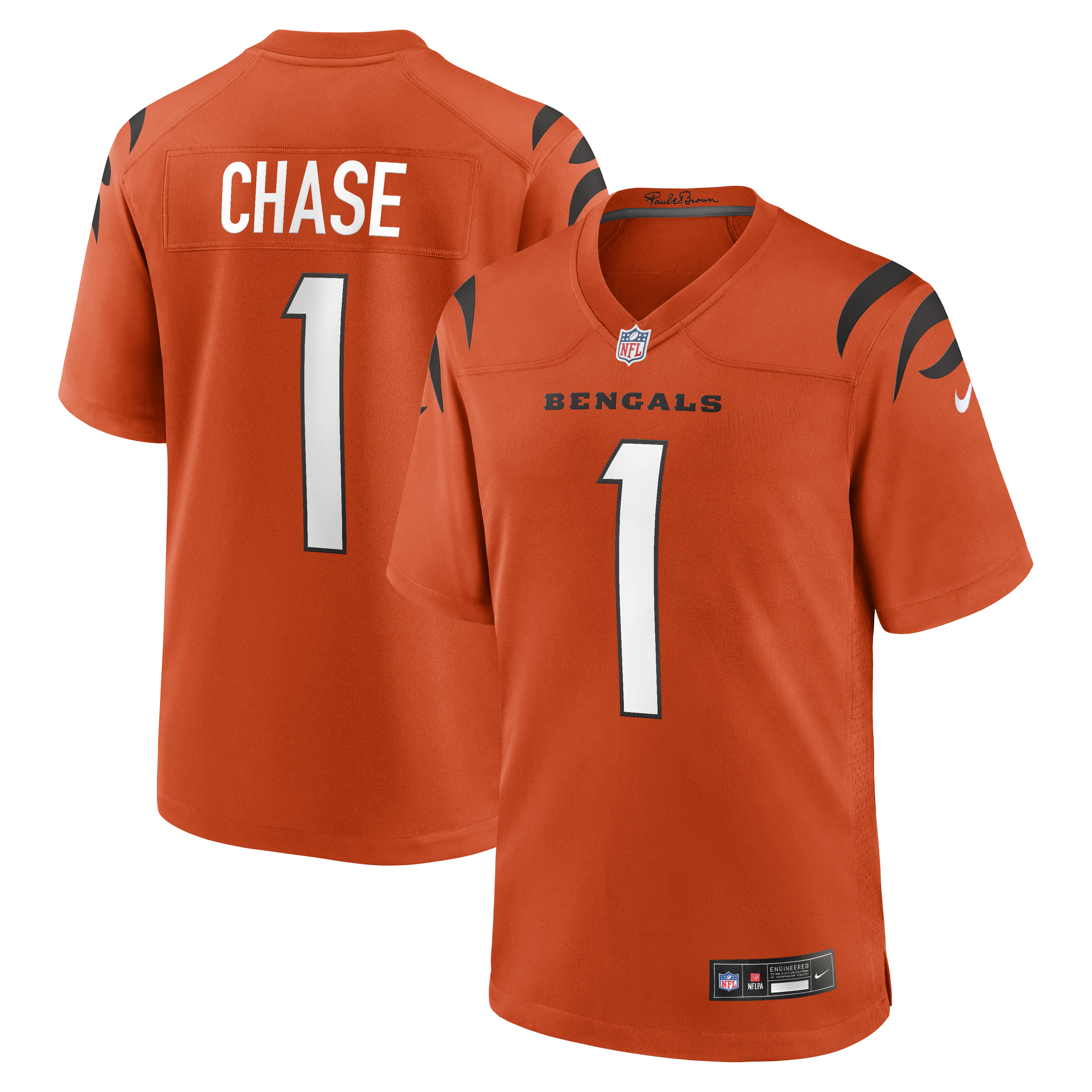 Cincinnati Bengals Nike Game Alternate Jersey - Orange - Ja'Marr Chase - Mens, , rebel_hi-res