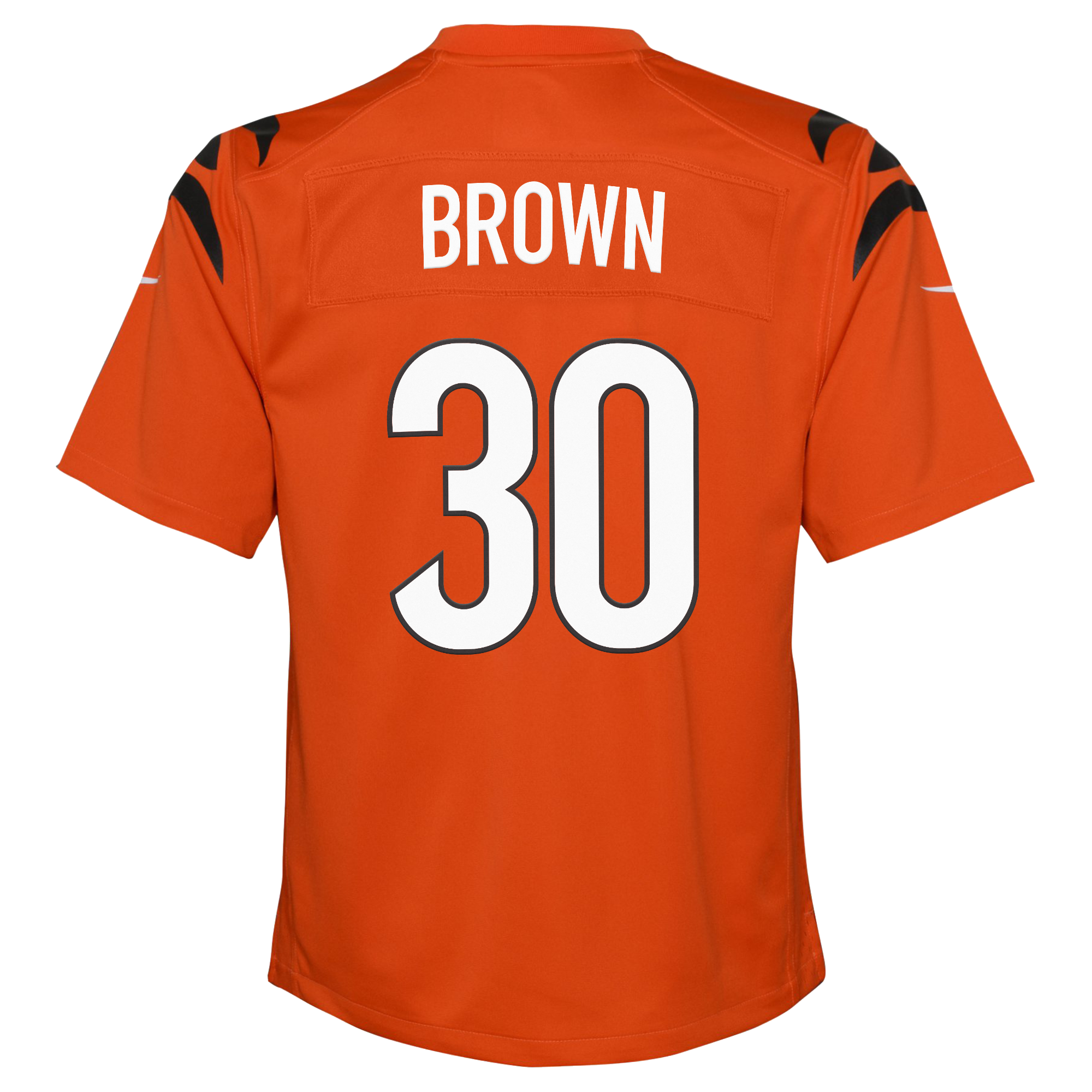 Cincinnati Bengals Nike Game Alternate Jersey - Orange - Chase Brown - Youth, , rebel_hi-res