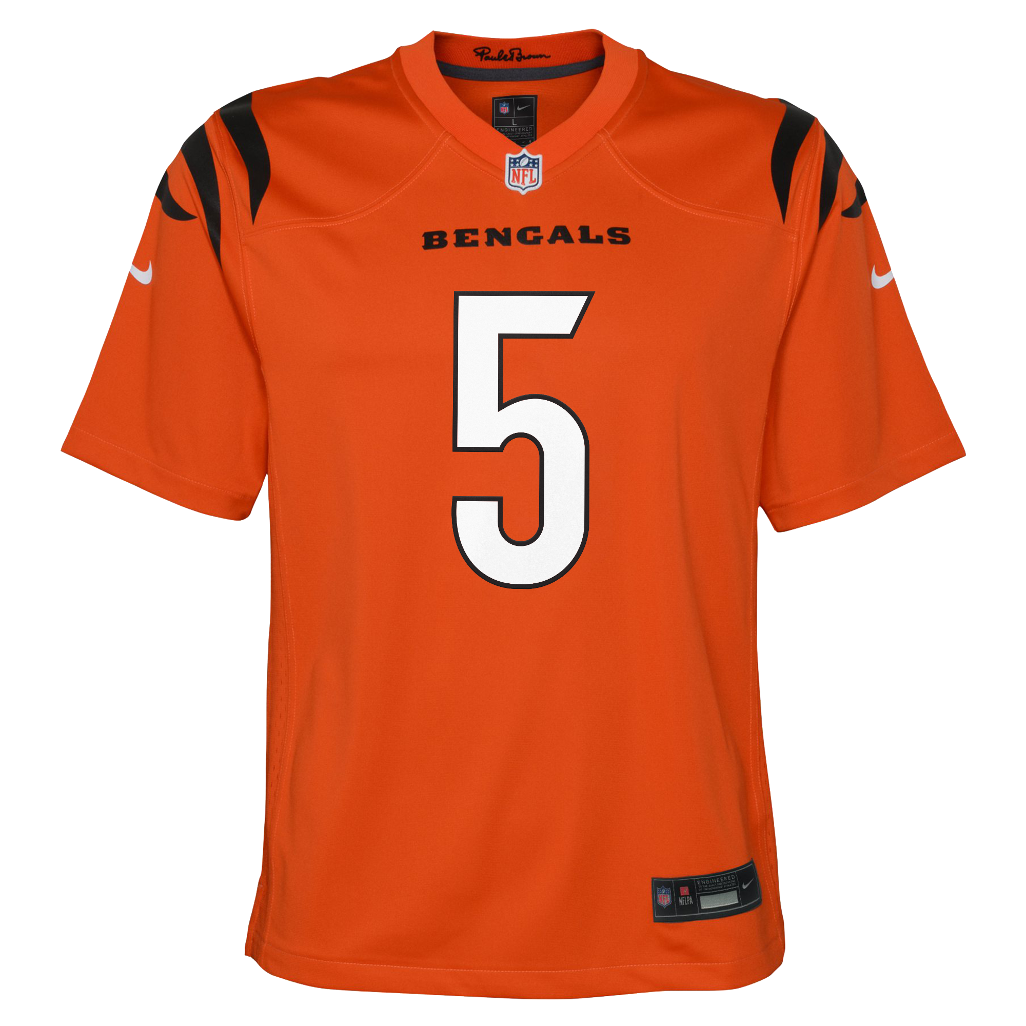 Cincinnati Bengals Nike Game Alternate Jersey - Orange - Tee Higgins - Youth, , rebel_hi-res