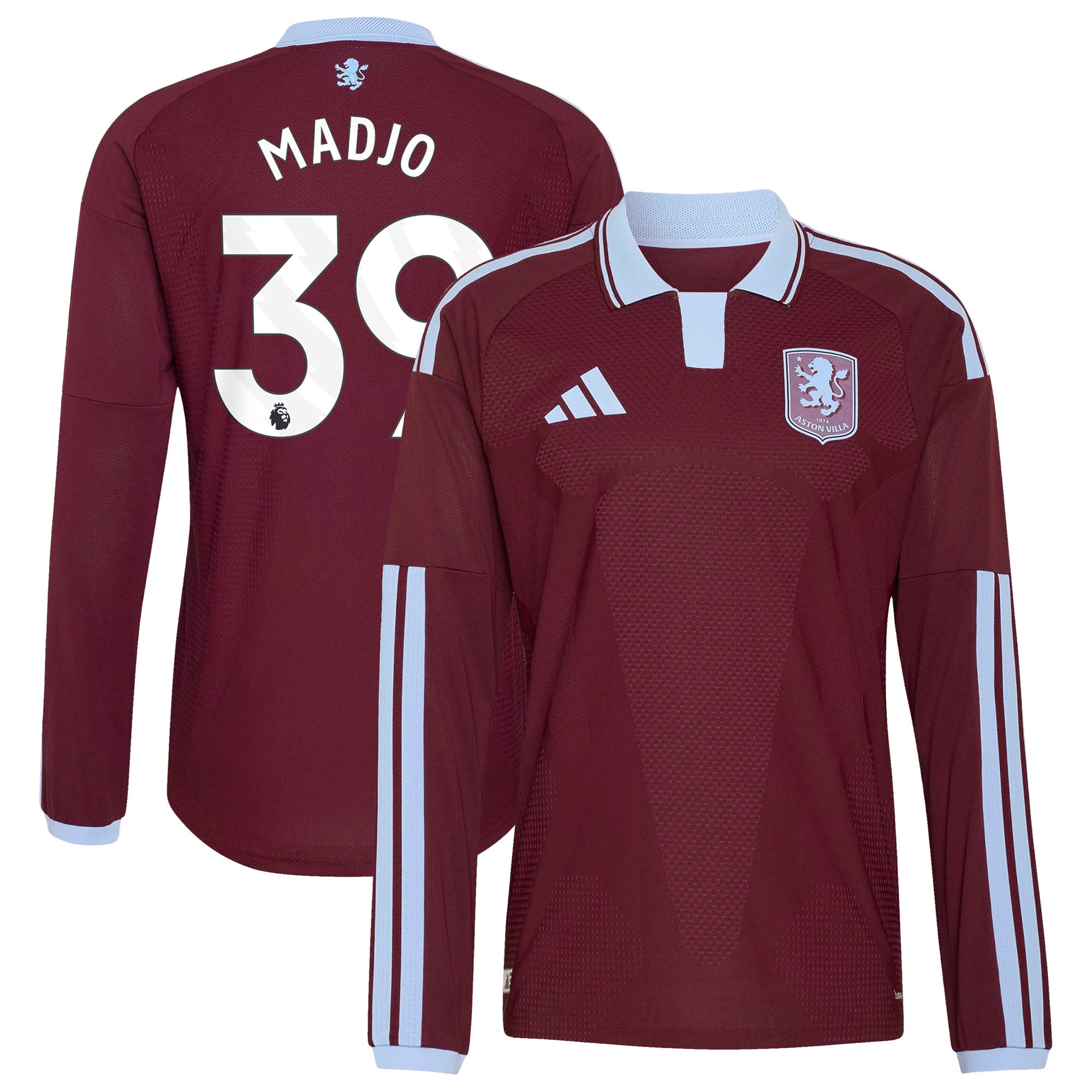 Aston Villa adidas Home Authentic Shirt 2026-27 - Long Sleeve with Madjo 39 printing