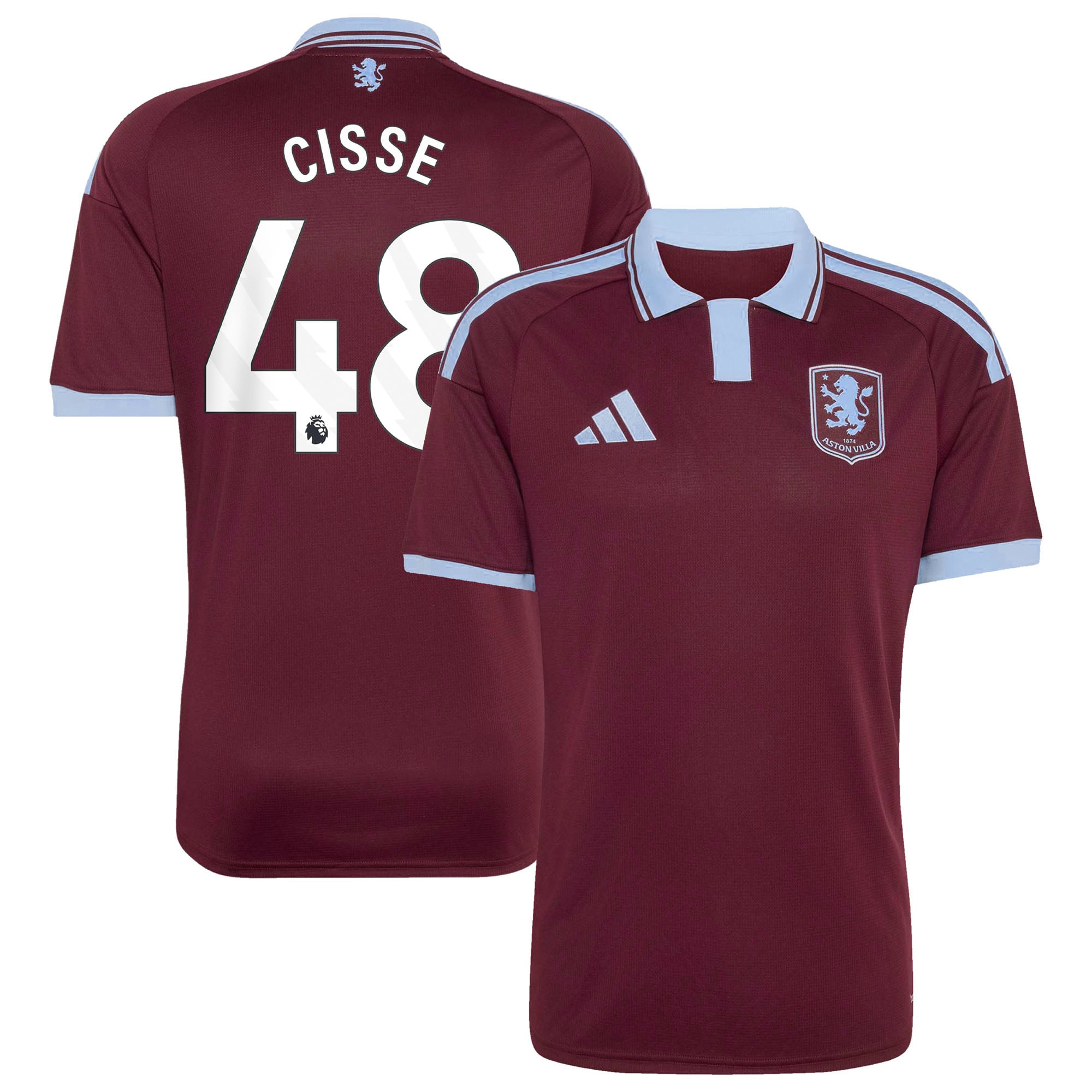 Aston Villa adidas Home Shirt 2026-27 with Cisse 48 printing, , rebel_hi-res