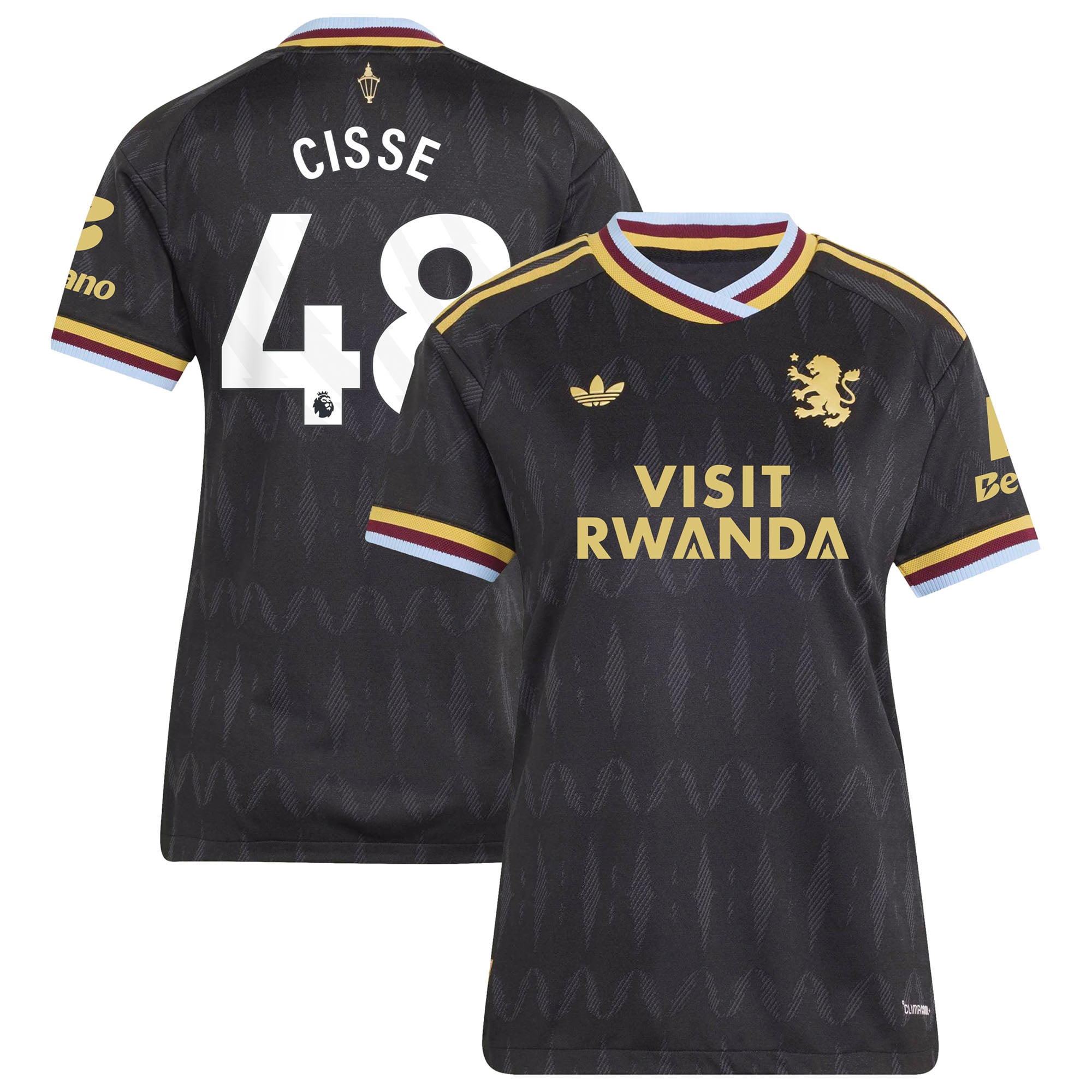 Aston Villa adidas Away Authentic Shirt 2026-27 - Womens with Cisse 48 printing, , rebel_hi-res