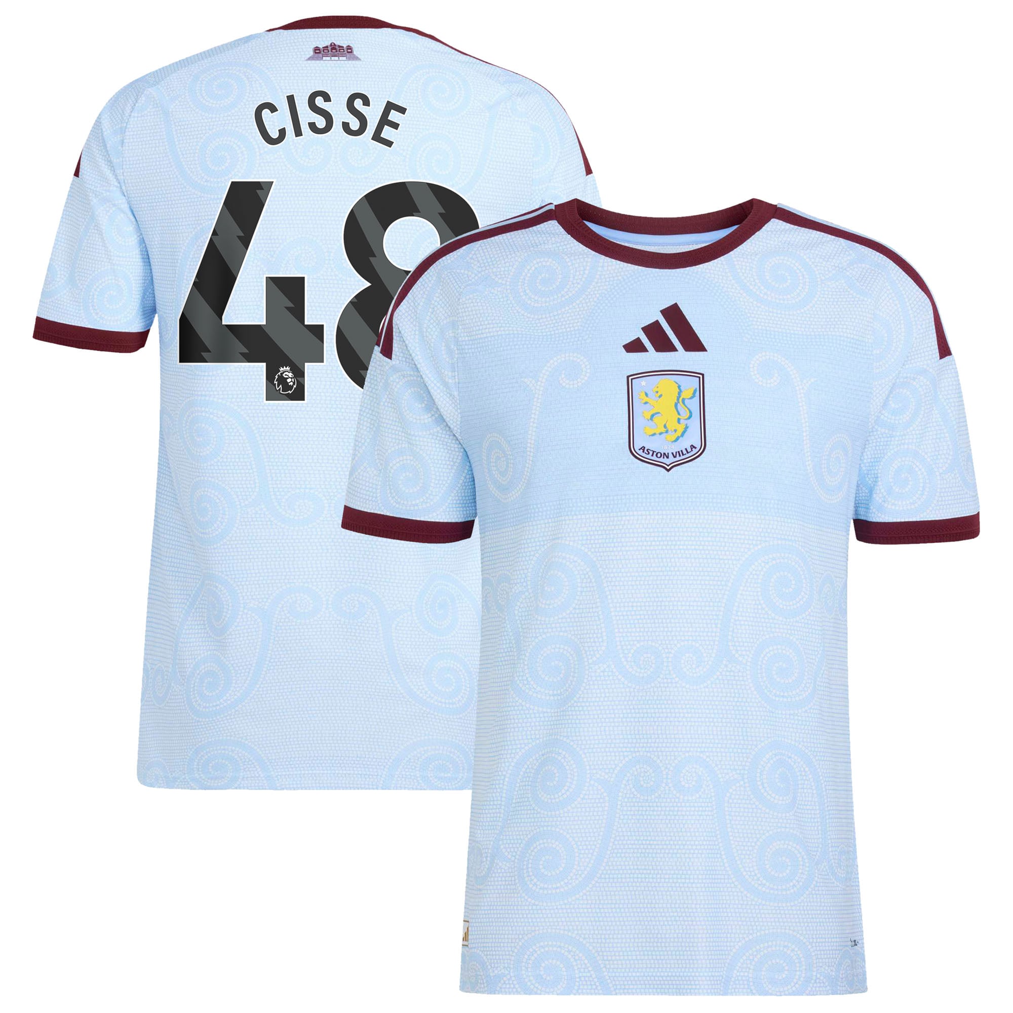 Aston Villa adidas Third Authentic Shirt 2026-27 with Cisse 48 printing