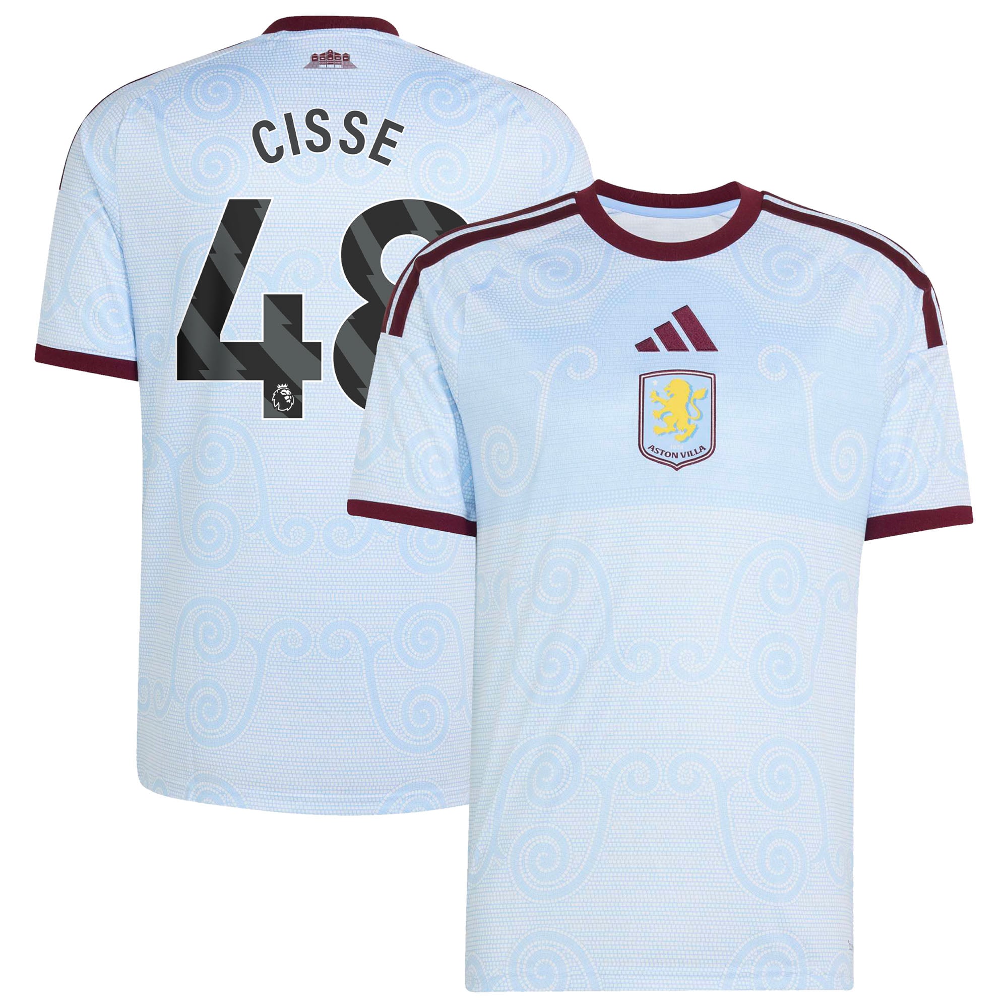 Aston Villa adidas Third Shirt 2026-27 with Cisse 48 printing