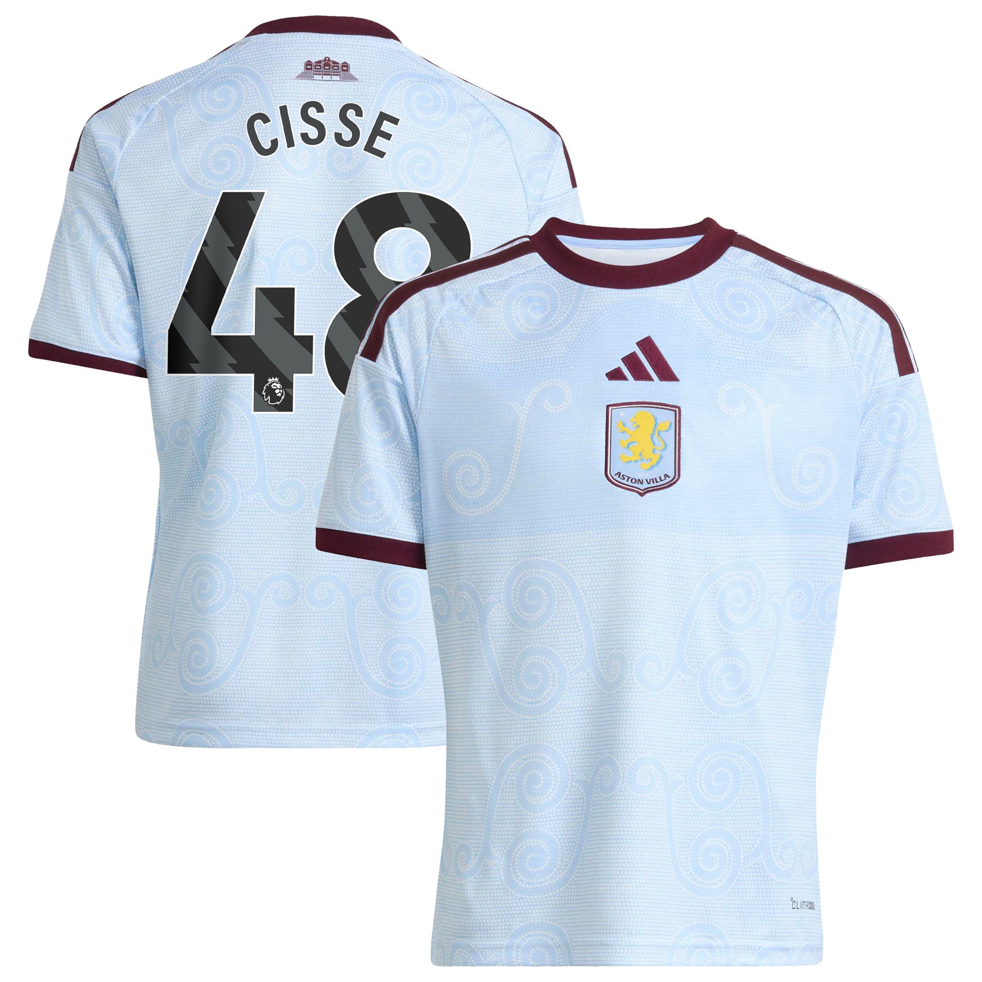 Aston Villa adidas Third Shirt 2026-27 - Kids with Cisse 48 printing