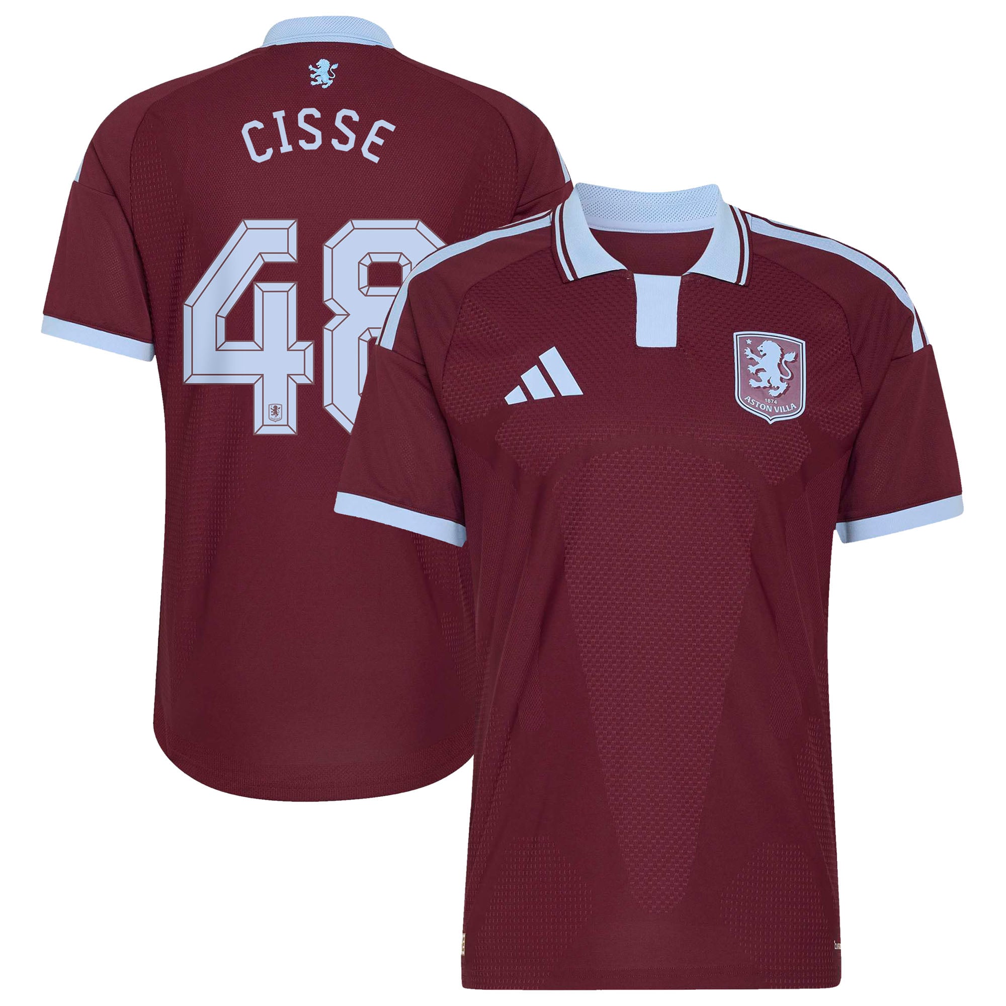 Aston Villa adidas Home Authentic Shirt 2026-27 with Cisse 48 Cup printing, , rebel_hi-res