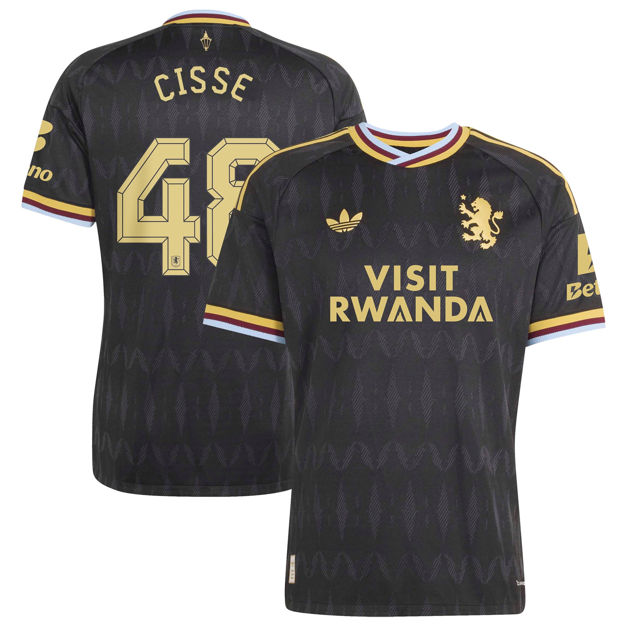 Aston Villa adidas Away Authentic Shirt 2026-27 with Cisse 48 Cup printing