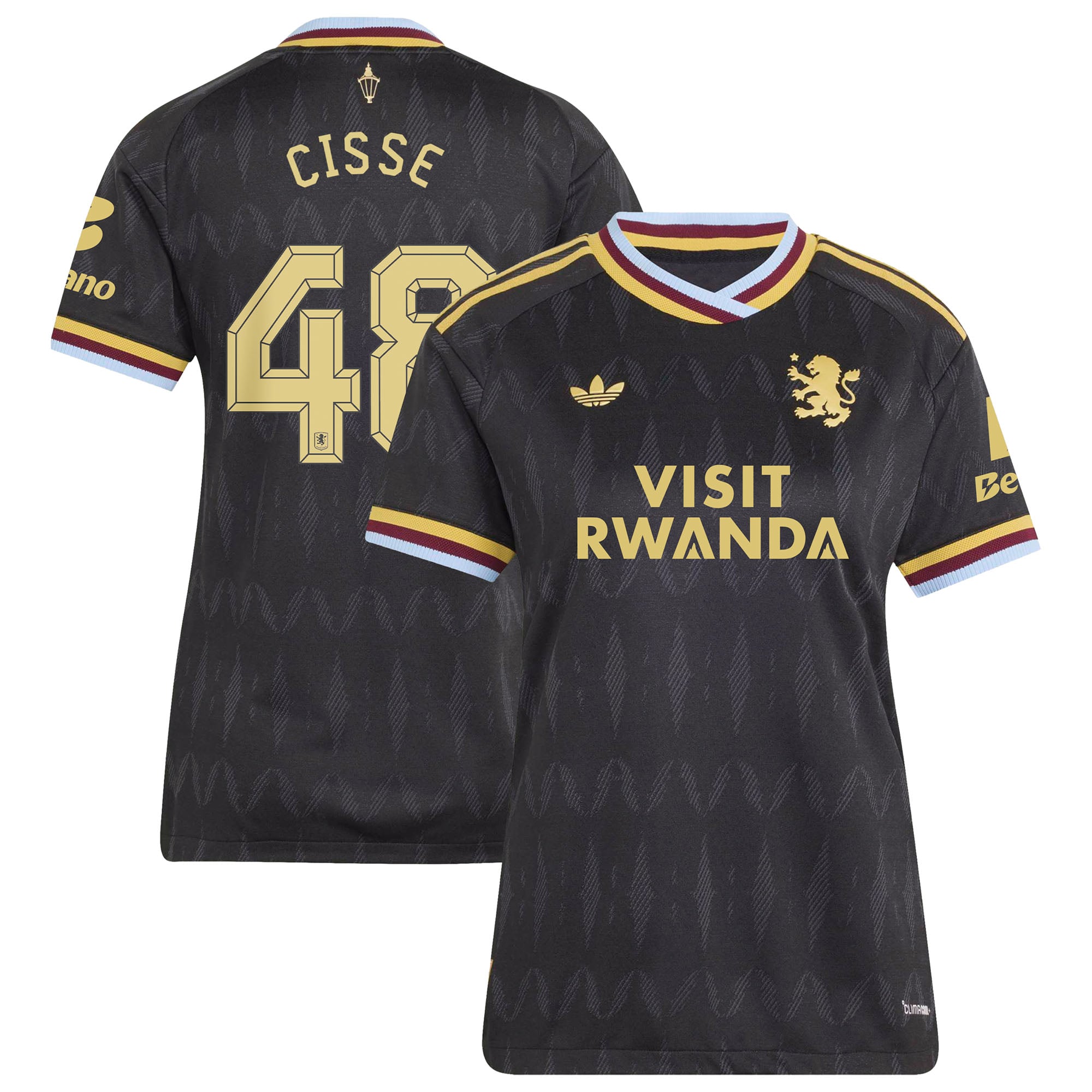 Aston Villa adidas Away Authentic Shirt 2026-27 - Womens with Cisse 48 Cup printing, , rebel_hi-res