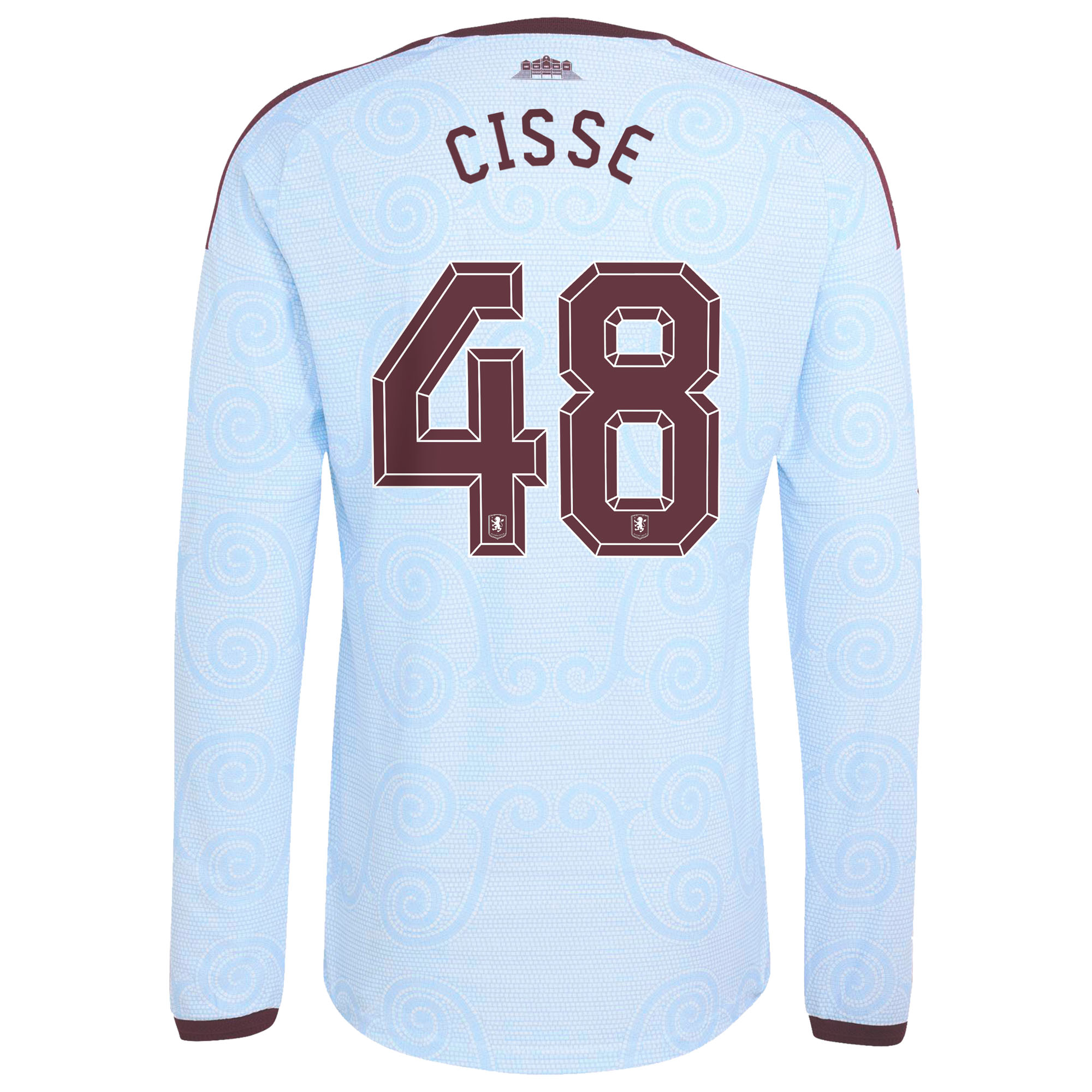 Aston Villa adidas Third Authentic Shirt 2026-27 - Long Sleeve with Cisse 48 Cup printing, , rebel_hi-res