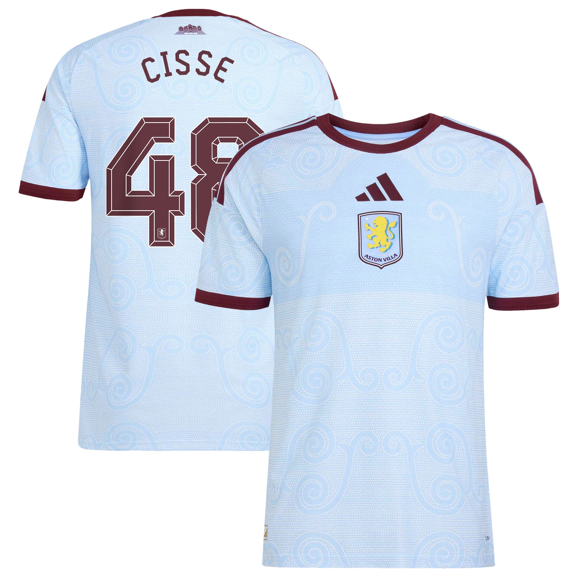 Aston Villa adidas Third Authentic Shirt 2026-27 with Cisse 48 Cup printing
